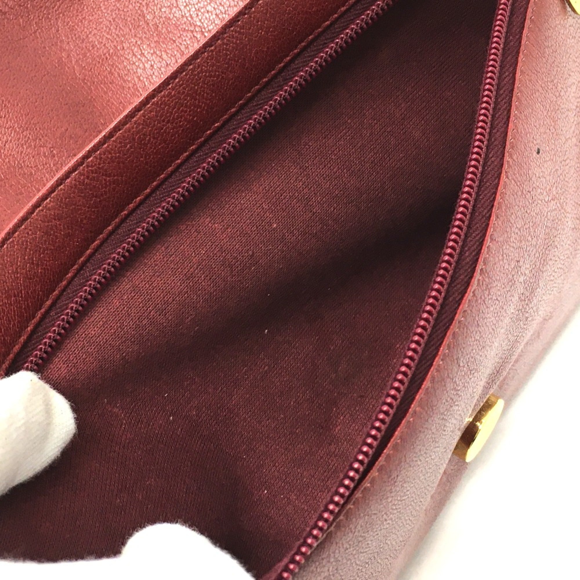 Christian Dior Red Leather Shoulder Bag ()