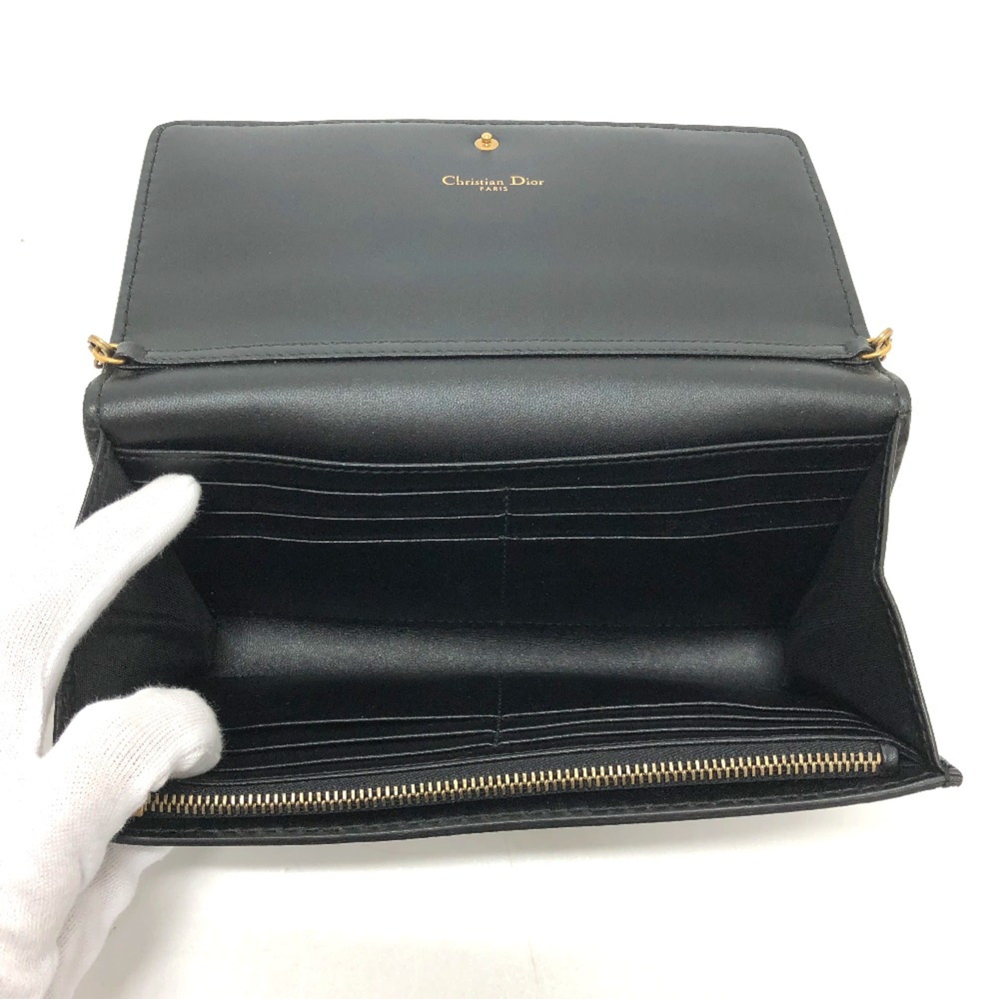 Christian Dior Black Leather Shoulder Bag ()