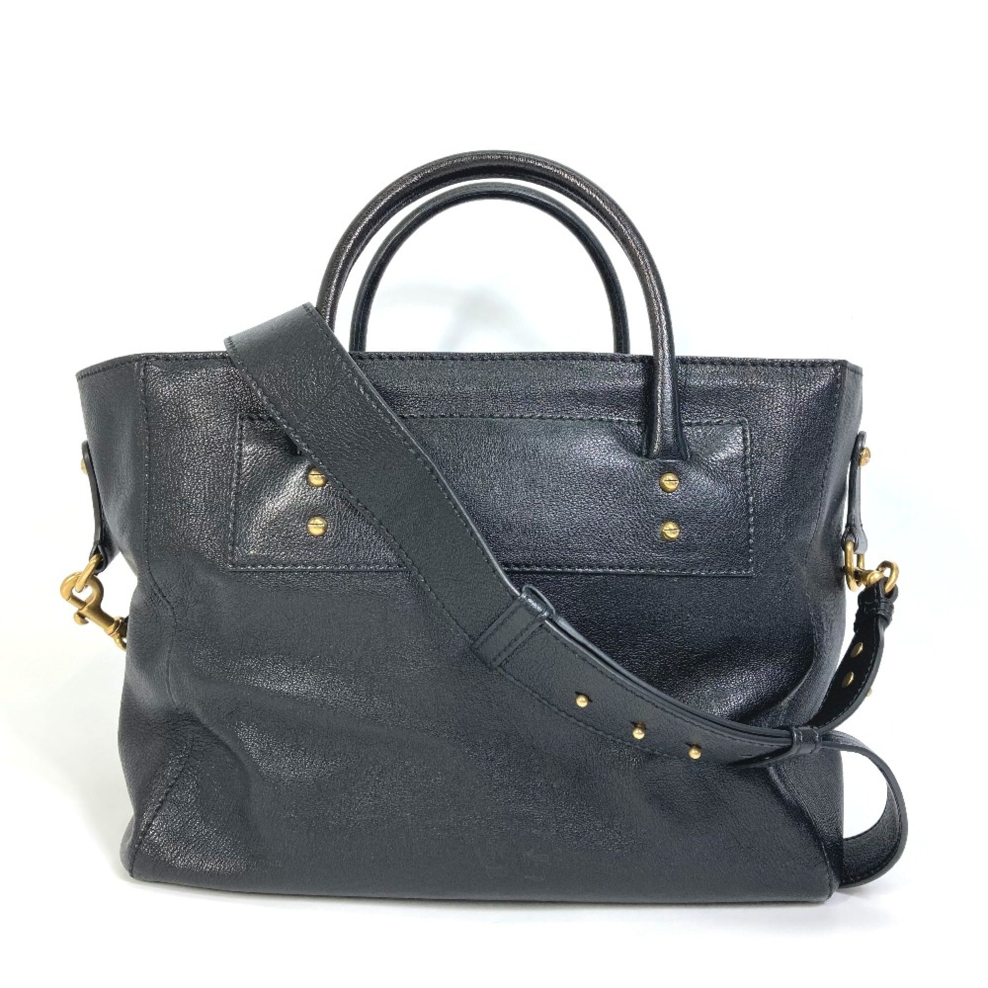 Christian Dior Black Leather Tote Bag ()