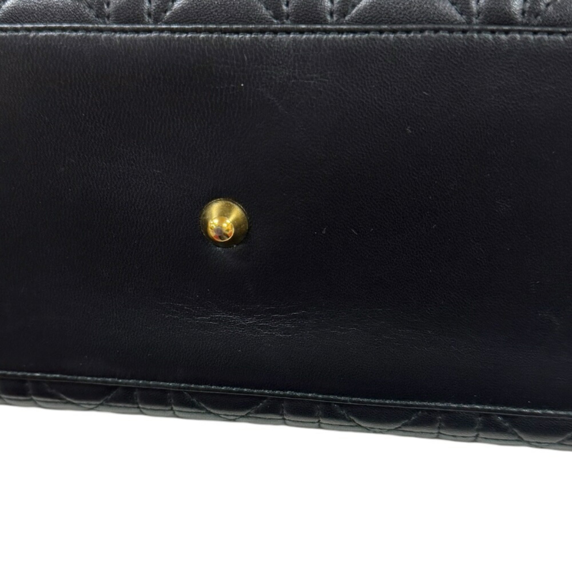 Christian Dior Black Leather Shoulder Bag ()