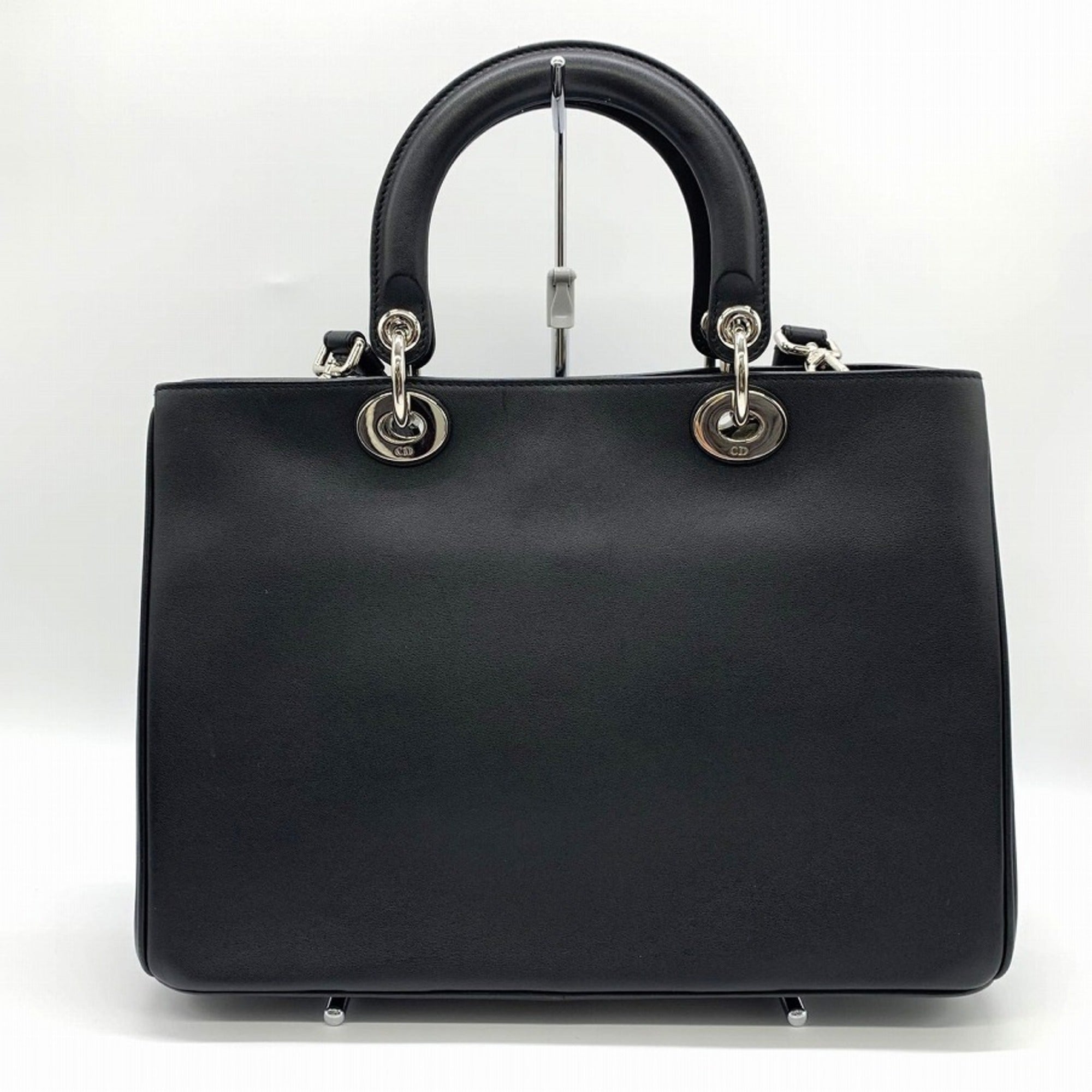 Christian Dior Black Leather Handbag Shoulder Bag ()
