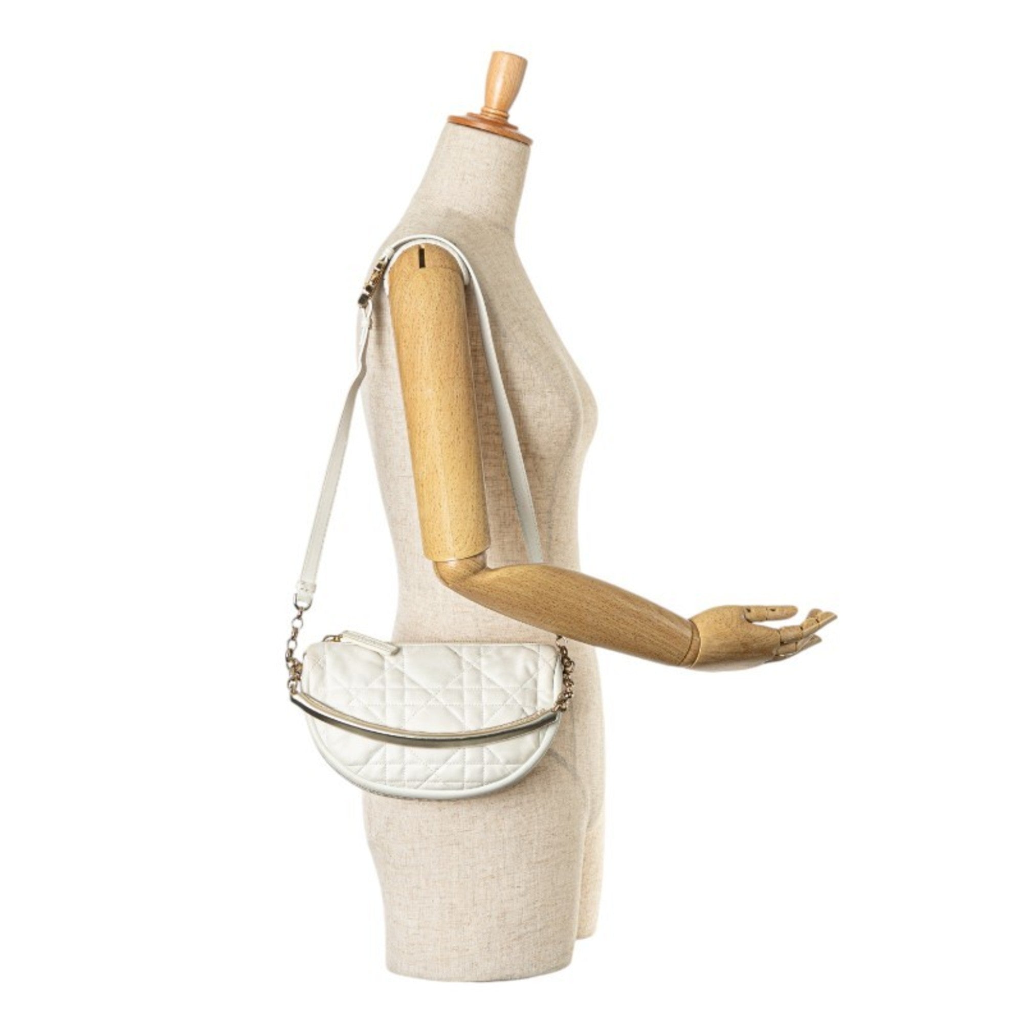 Christian Dior White Leather Shoulder Bag ()