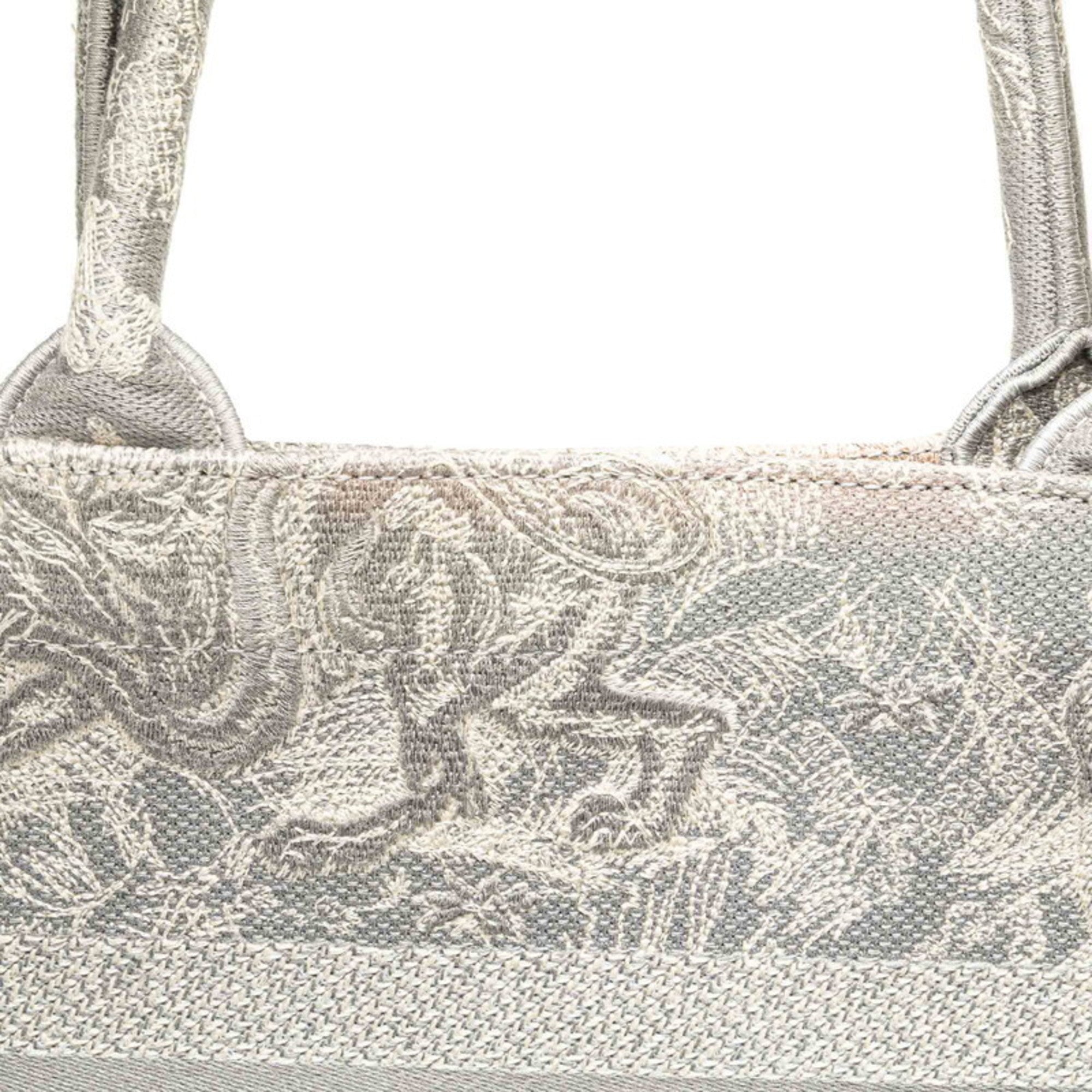 Christian Dior Trotter Gray Canvas Handbag Pochette Pouch Tote Bag ()
