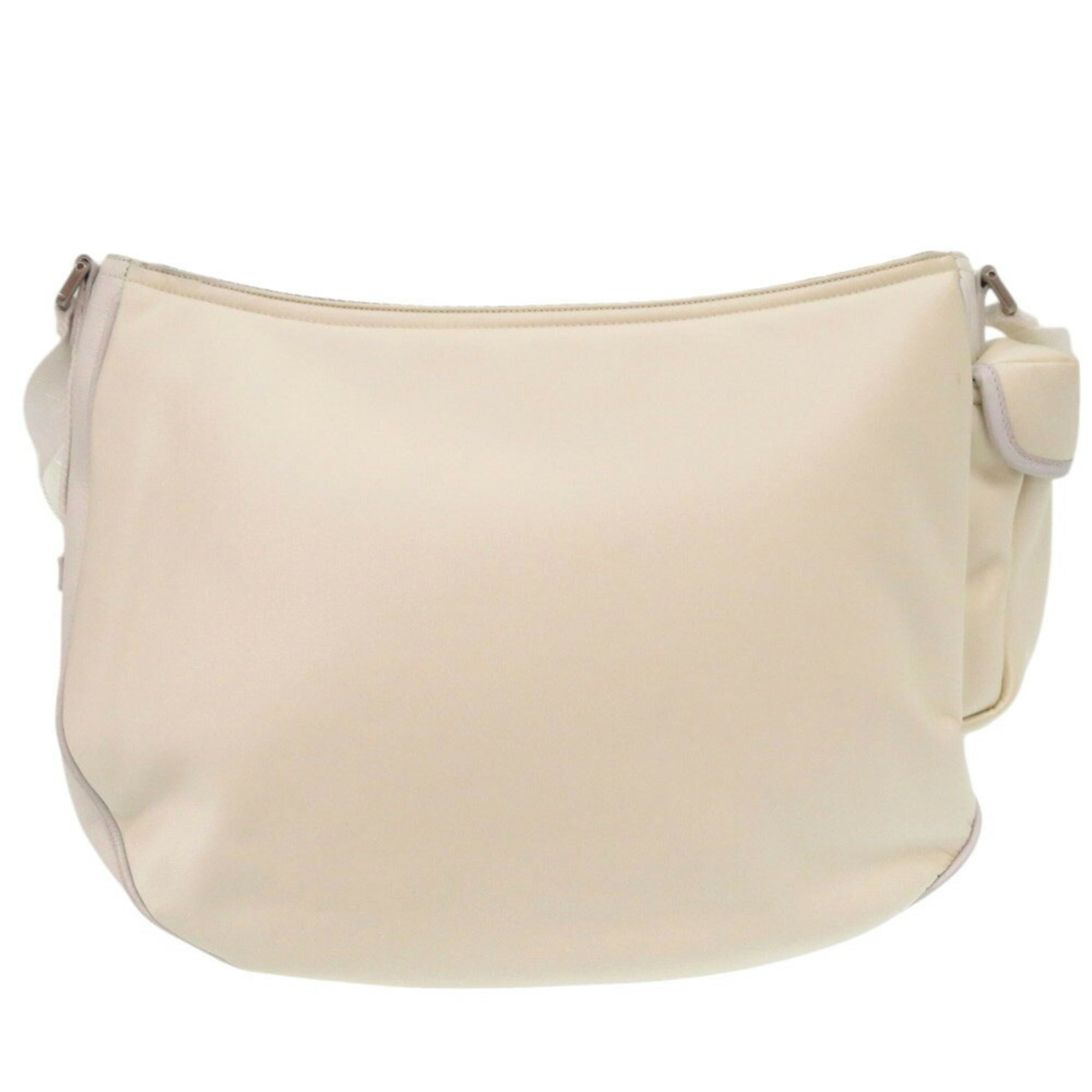 Christian Dior White Leather Nylon Shoulder Bag ()
