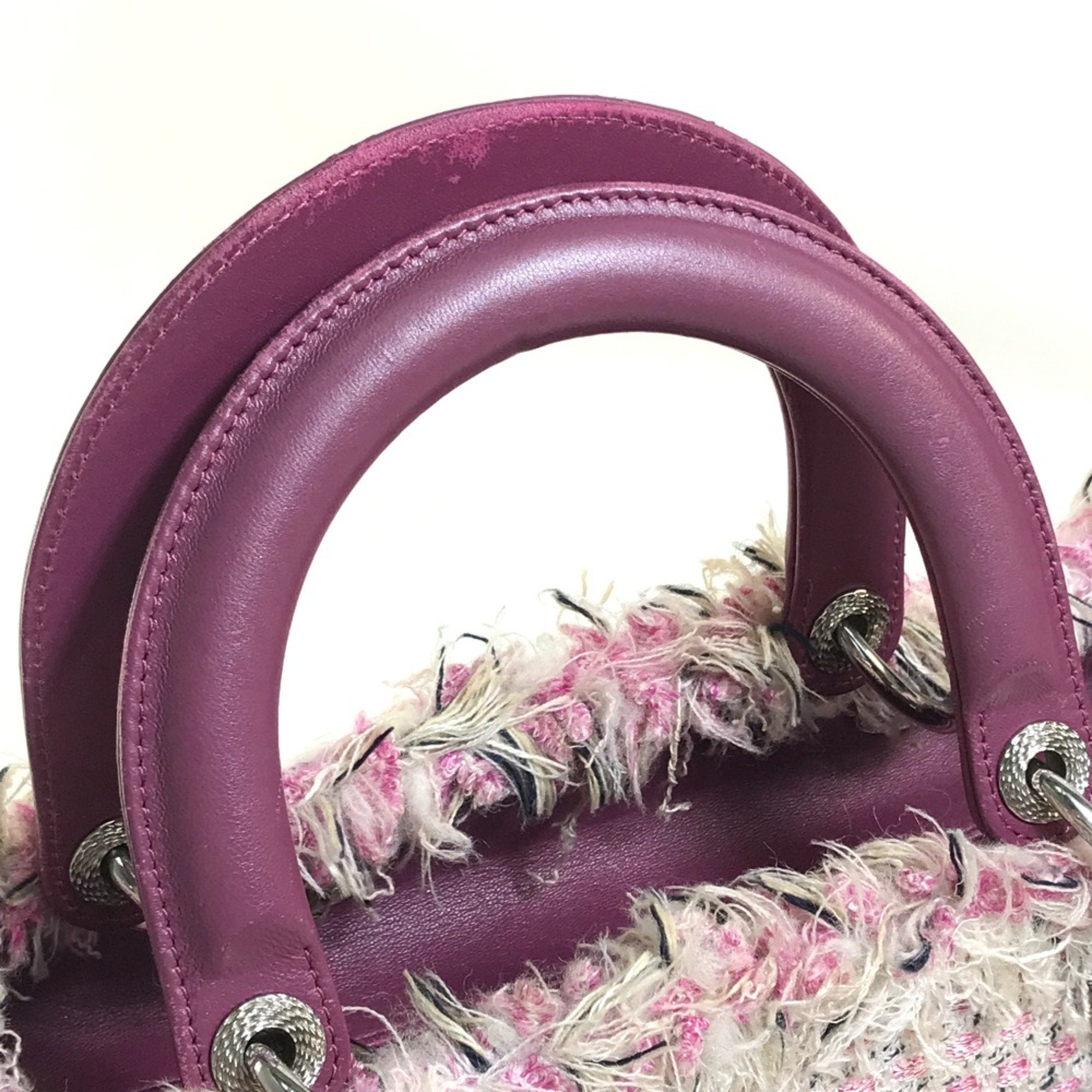 Christian Dior Pink Tweed Handbag ()