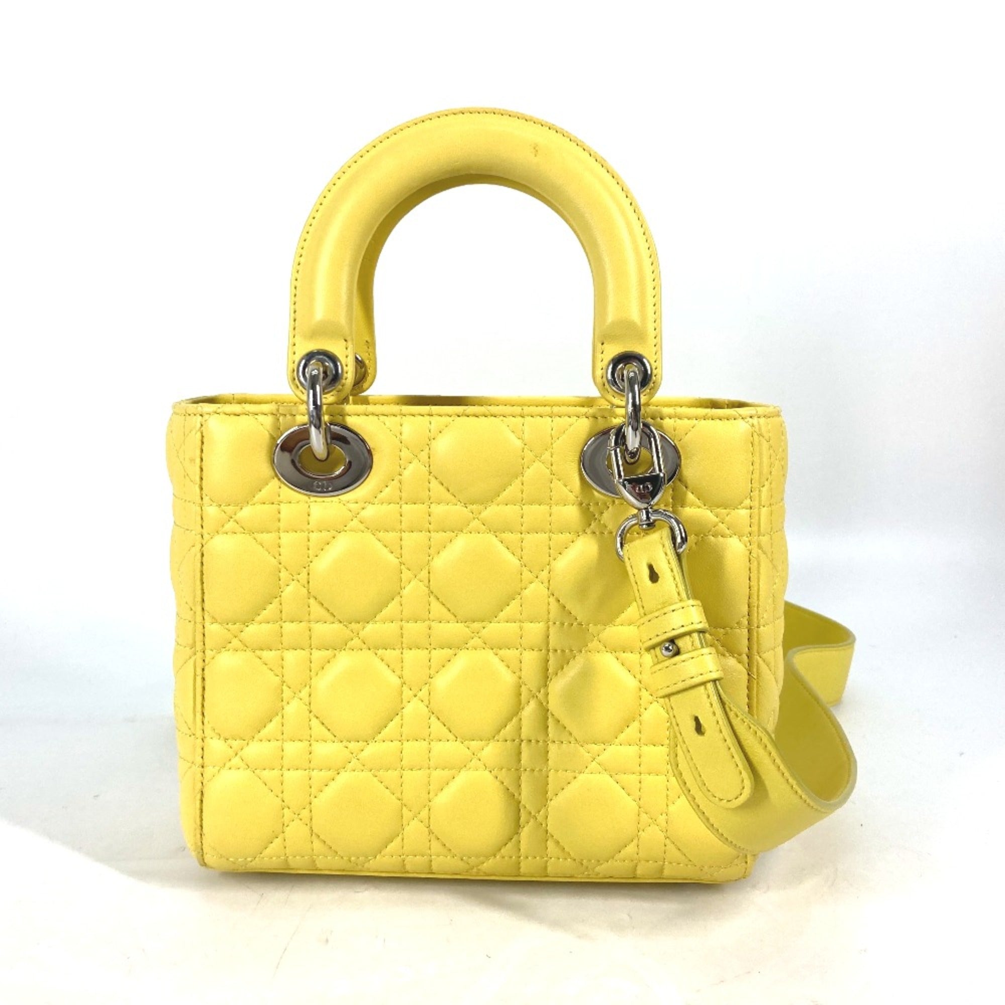 Christian Dior Yellow Leather Handbag ()