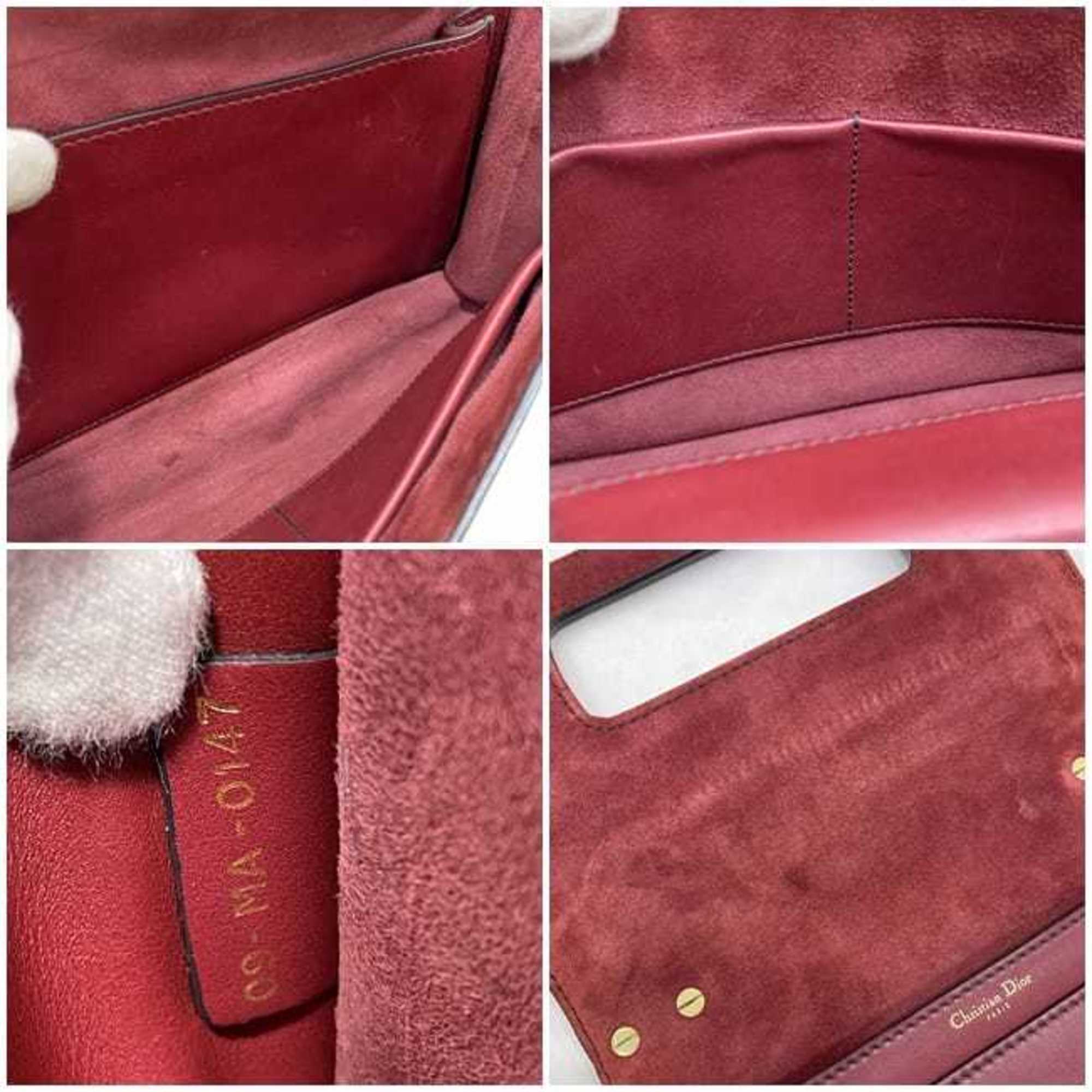 Christian Dior Red Color Leather Shoulder Bag ()