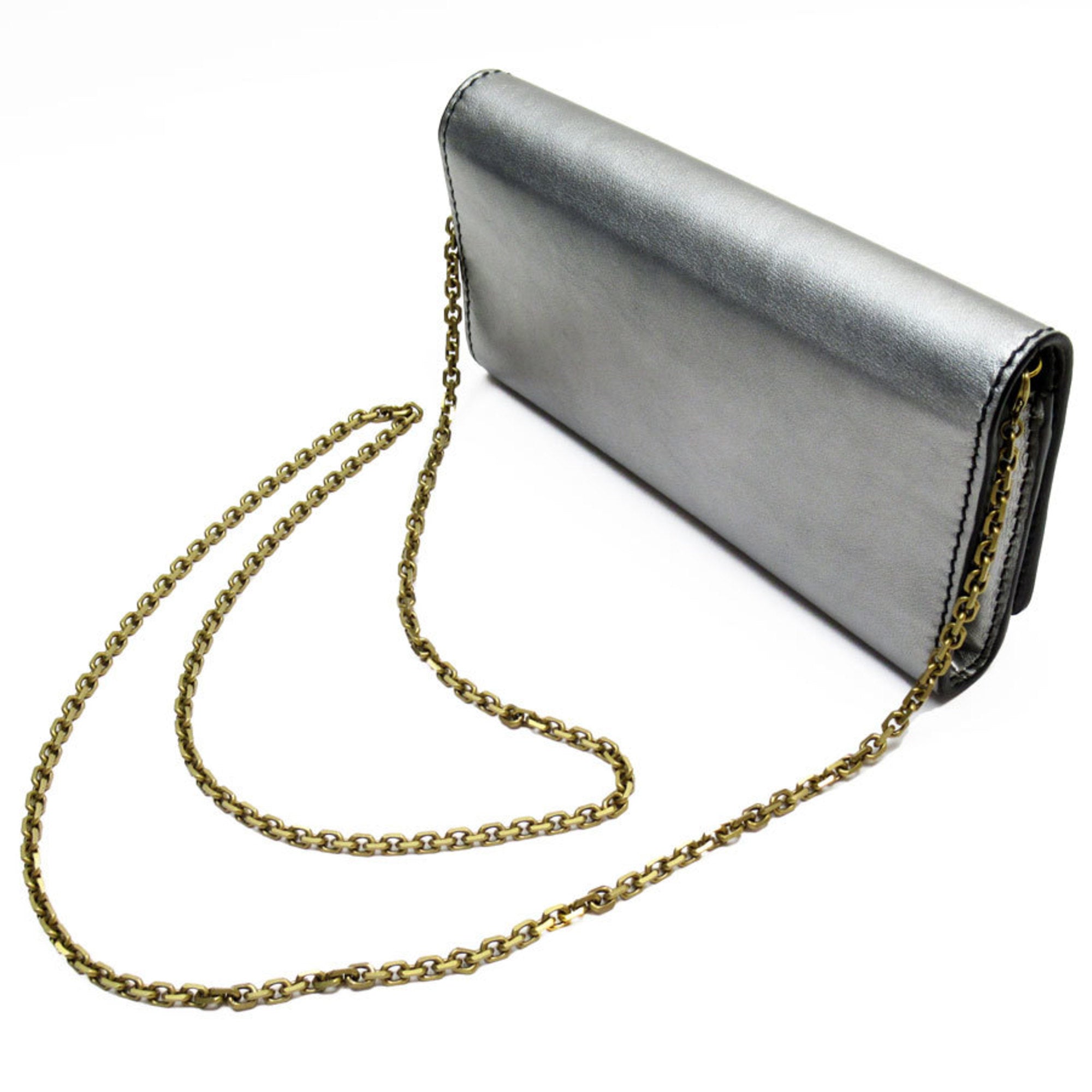 Christian Dior Silver Leather Shoulder Bag ()