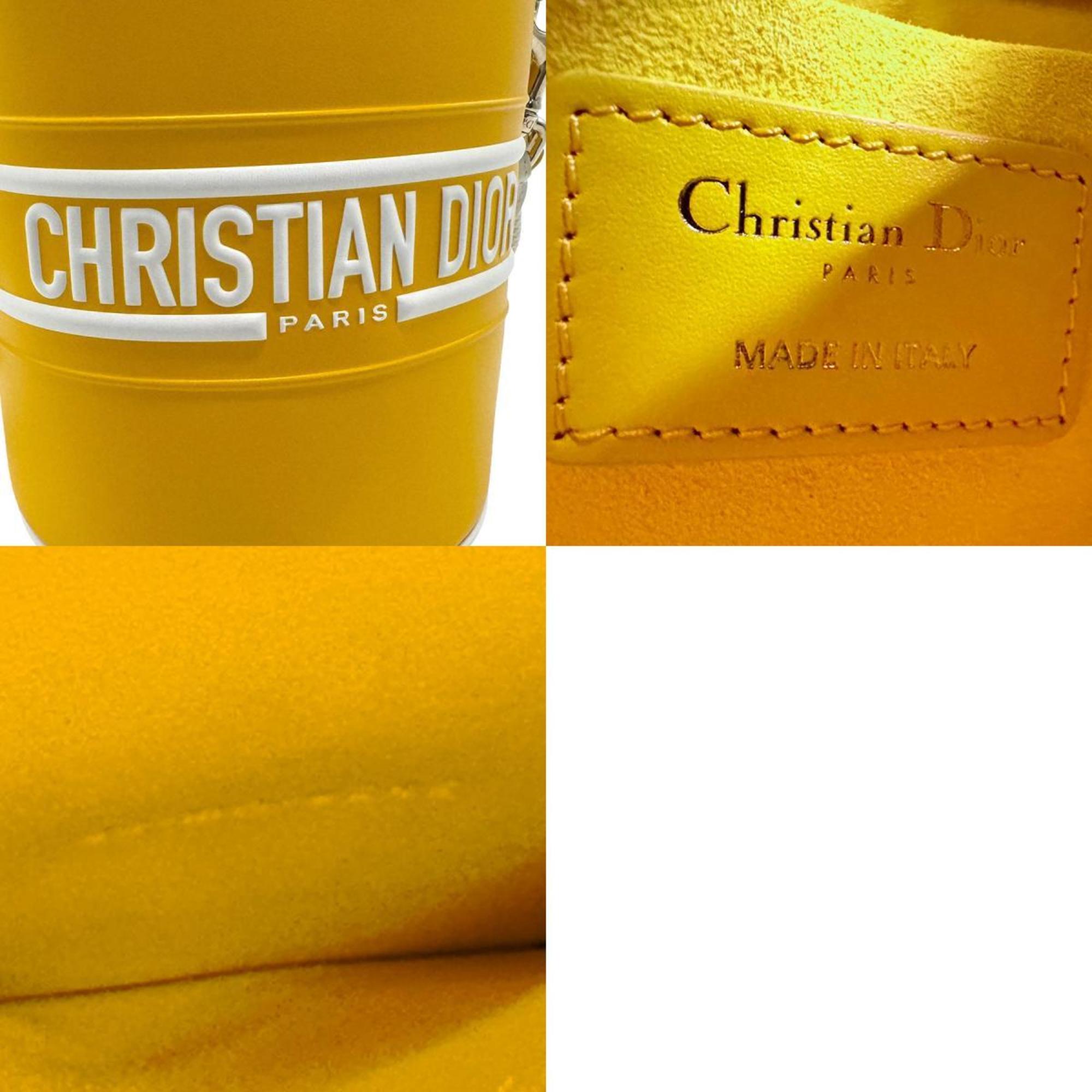 Christian Dior Yellow Leather Handbag Shoulder Bag ()