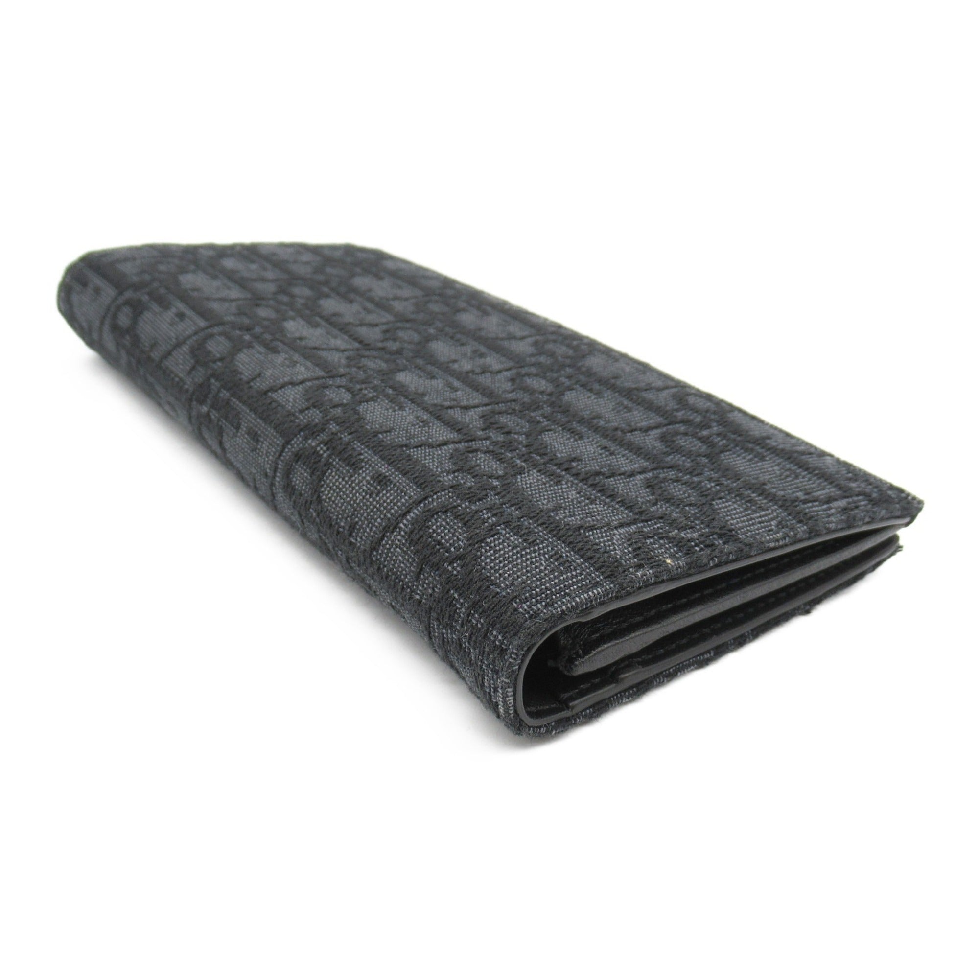 Christian Dior Black Jacquard Long Wallet (Bi-Fold) ()