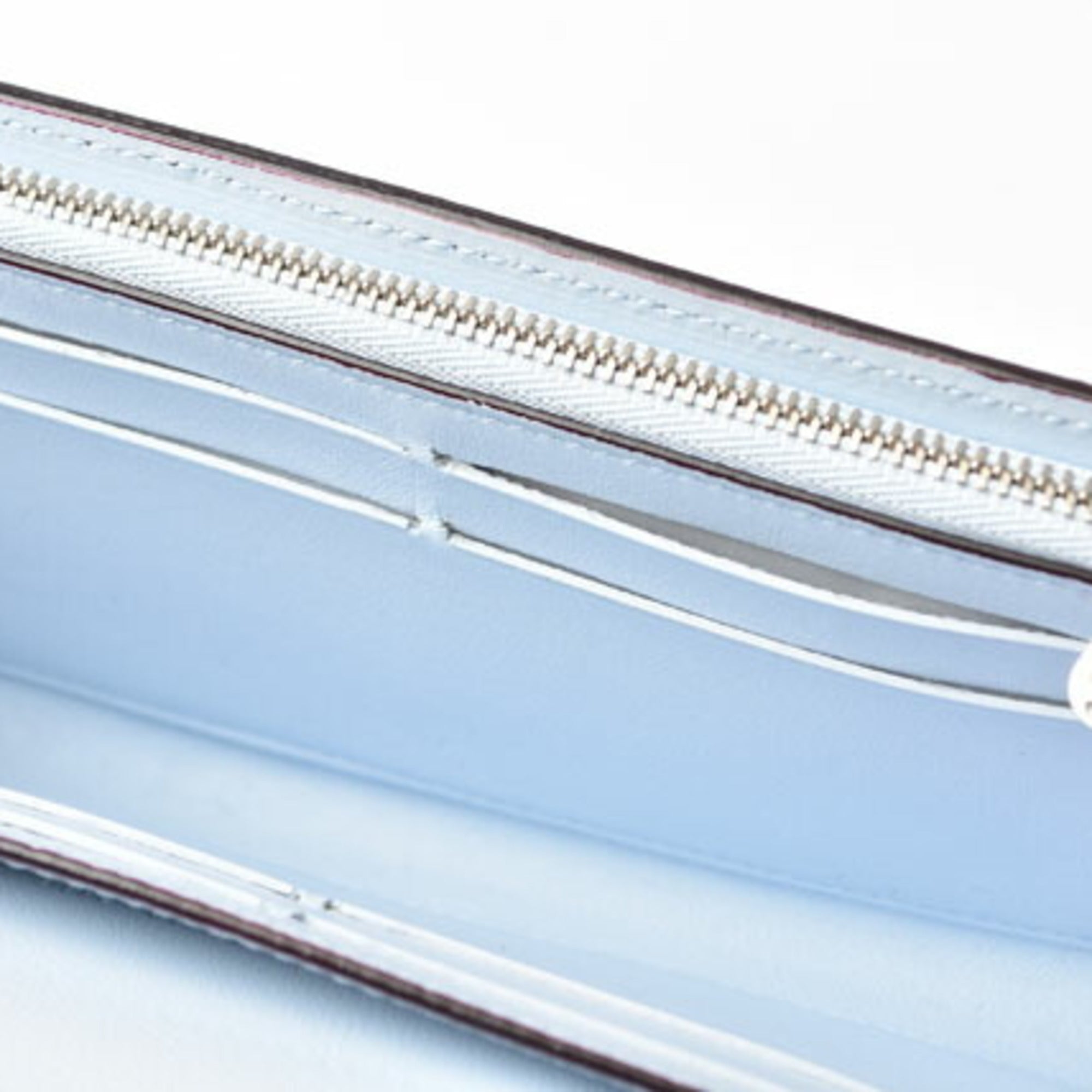 Christian Dior Diorissimo Light Blue Rose Pink Leather Long Wallet (Bi-Fold) ()