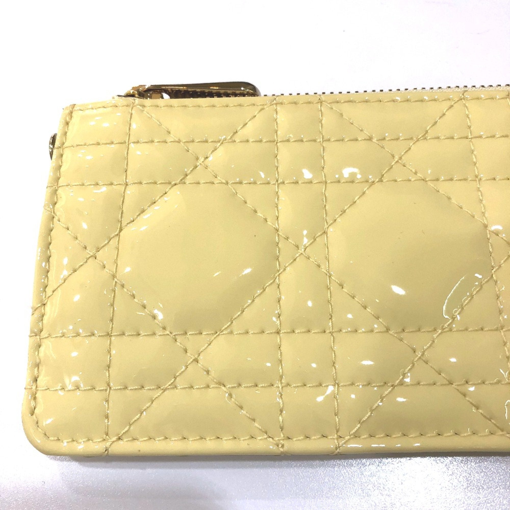 Christian Dior Beige Patent Leather Coin Purse/Coin Case ()