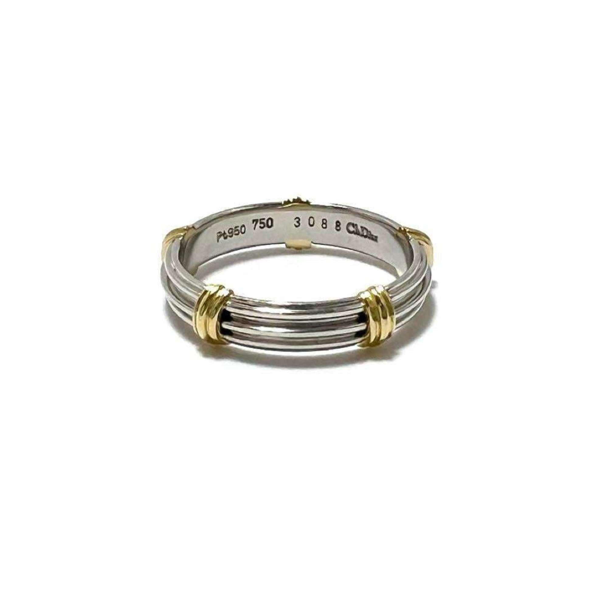 Christian Dior Silver Platinum 950 Yellow Gold (18K) Band Ring ()