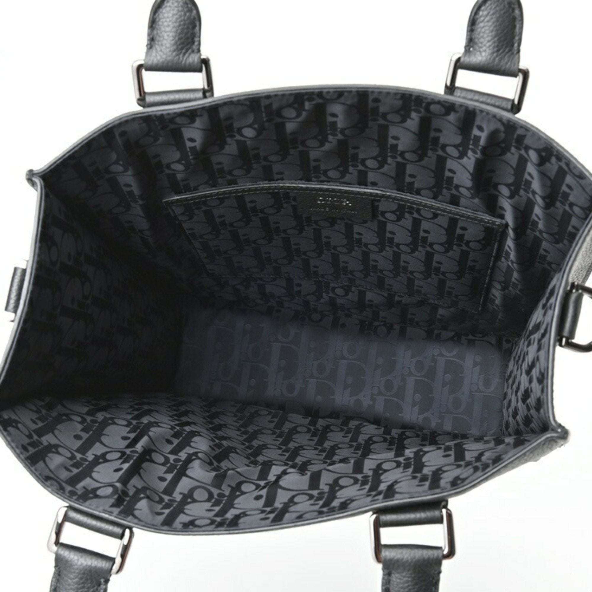Christian Dior Black Leather Tote Bag ()
