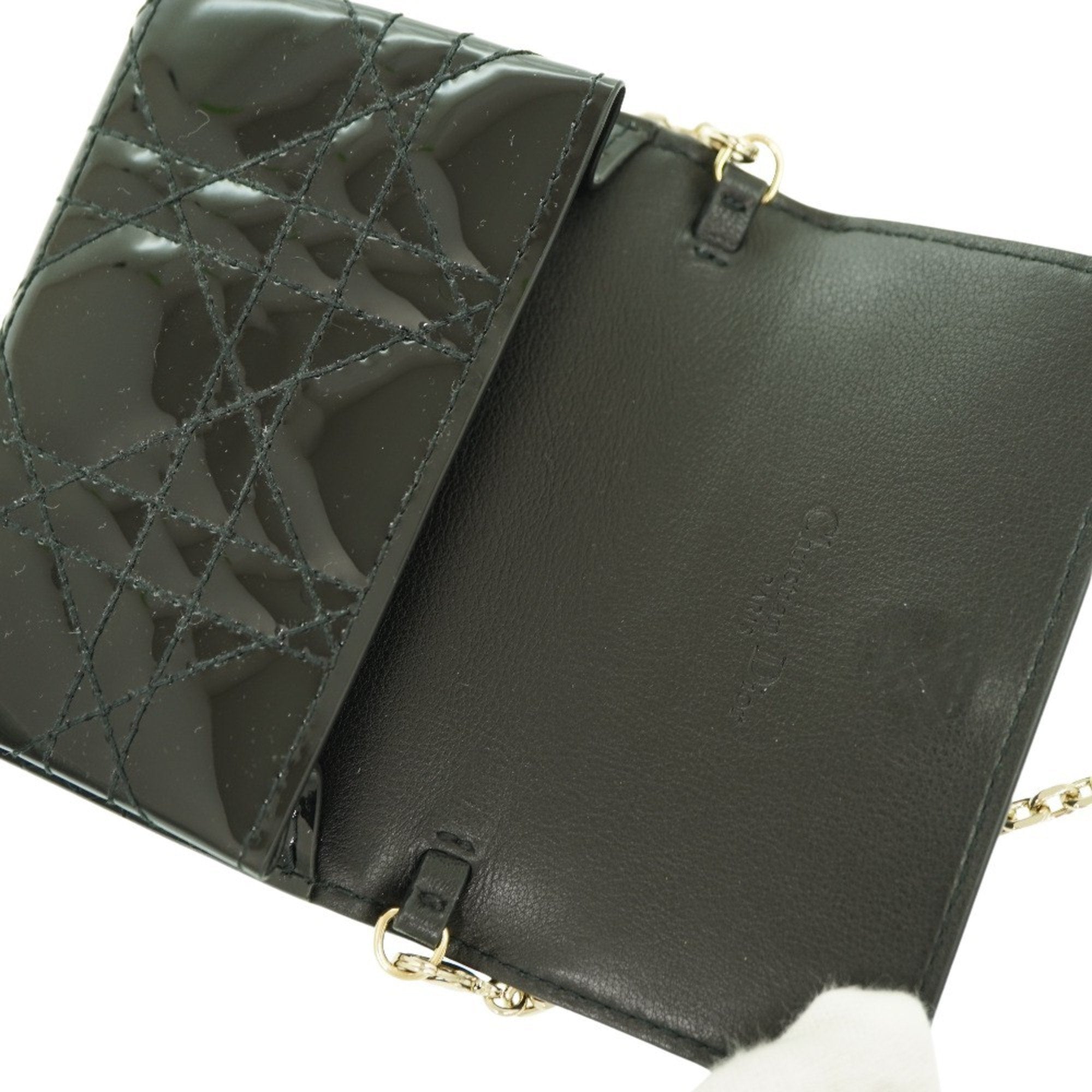 Christian Dior Black Patent Leather Shoulder Bag ()
