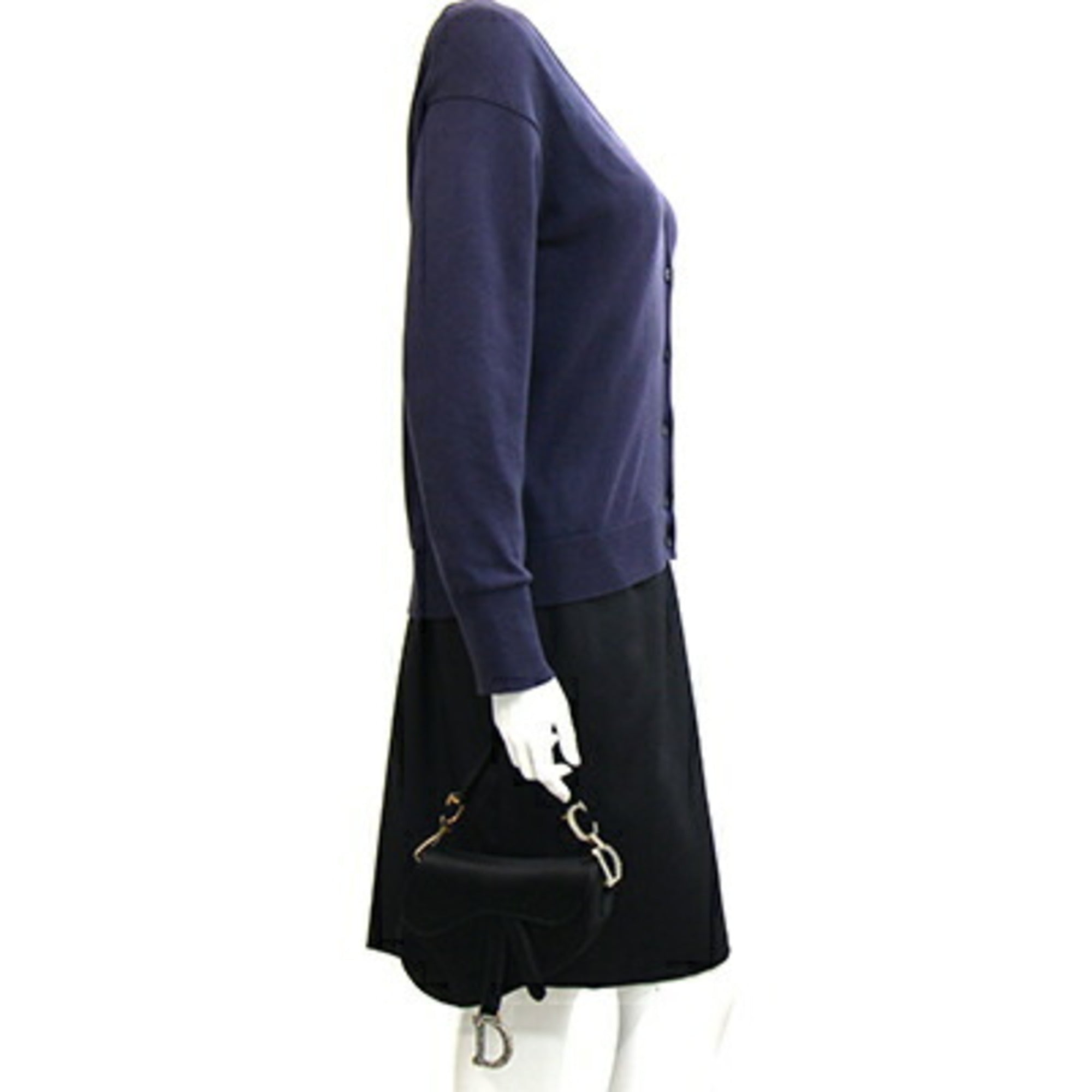 Christian Dior Black Satin Saddle Bag ()