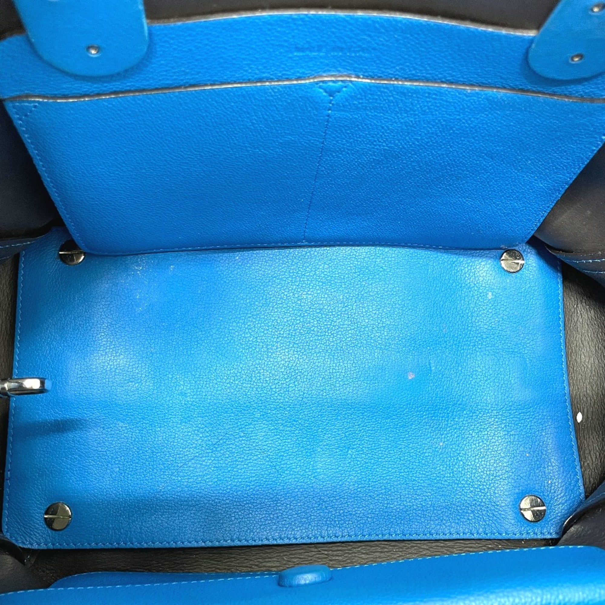Christian Dior Blue Leather Tote Bag ()