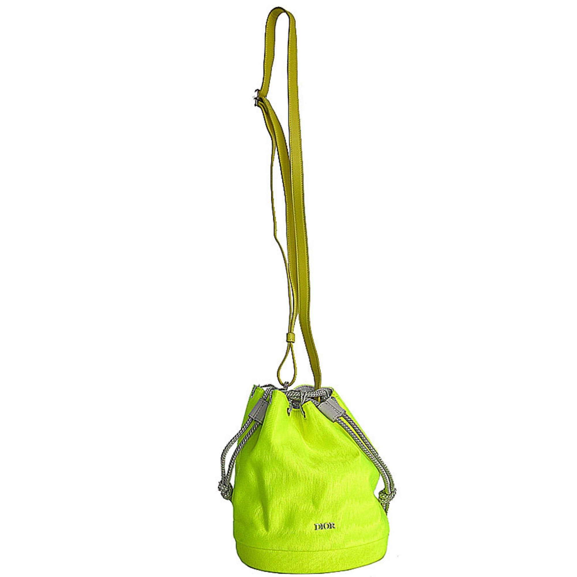 Christian Dior Yellow Nylon Leather Shoulder Bag ()