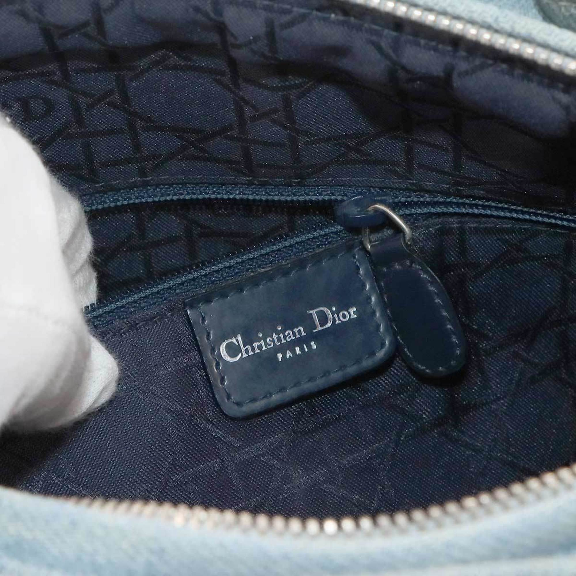Christian Dior Blue Denim Handbag Shoulder Bag ()