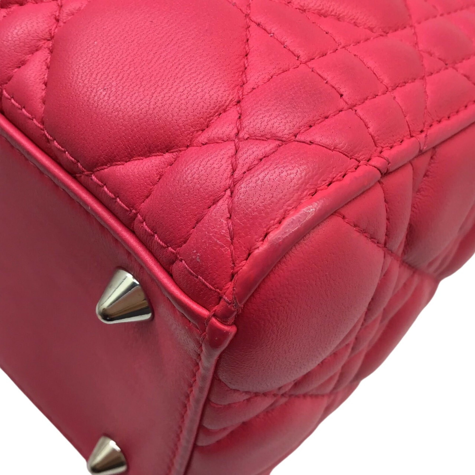 Christian Dior Pink Leather Handbag Shoulder Bag ()