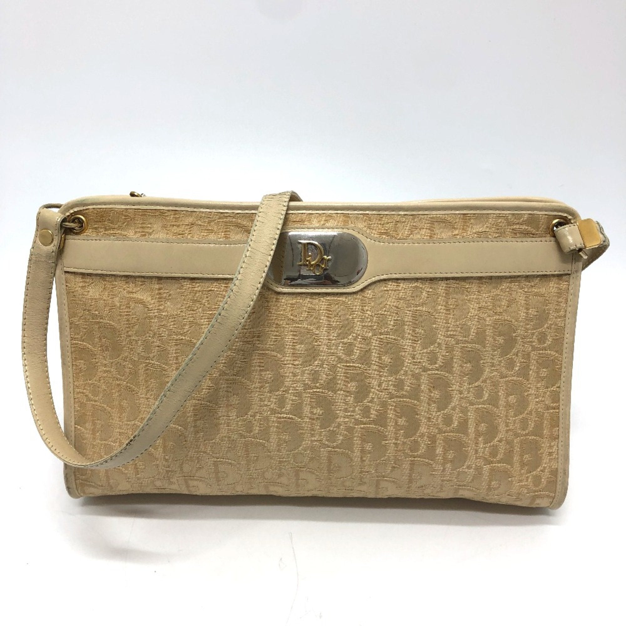 Christian Dior Beige Cloth Shoulder Bag ()