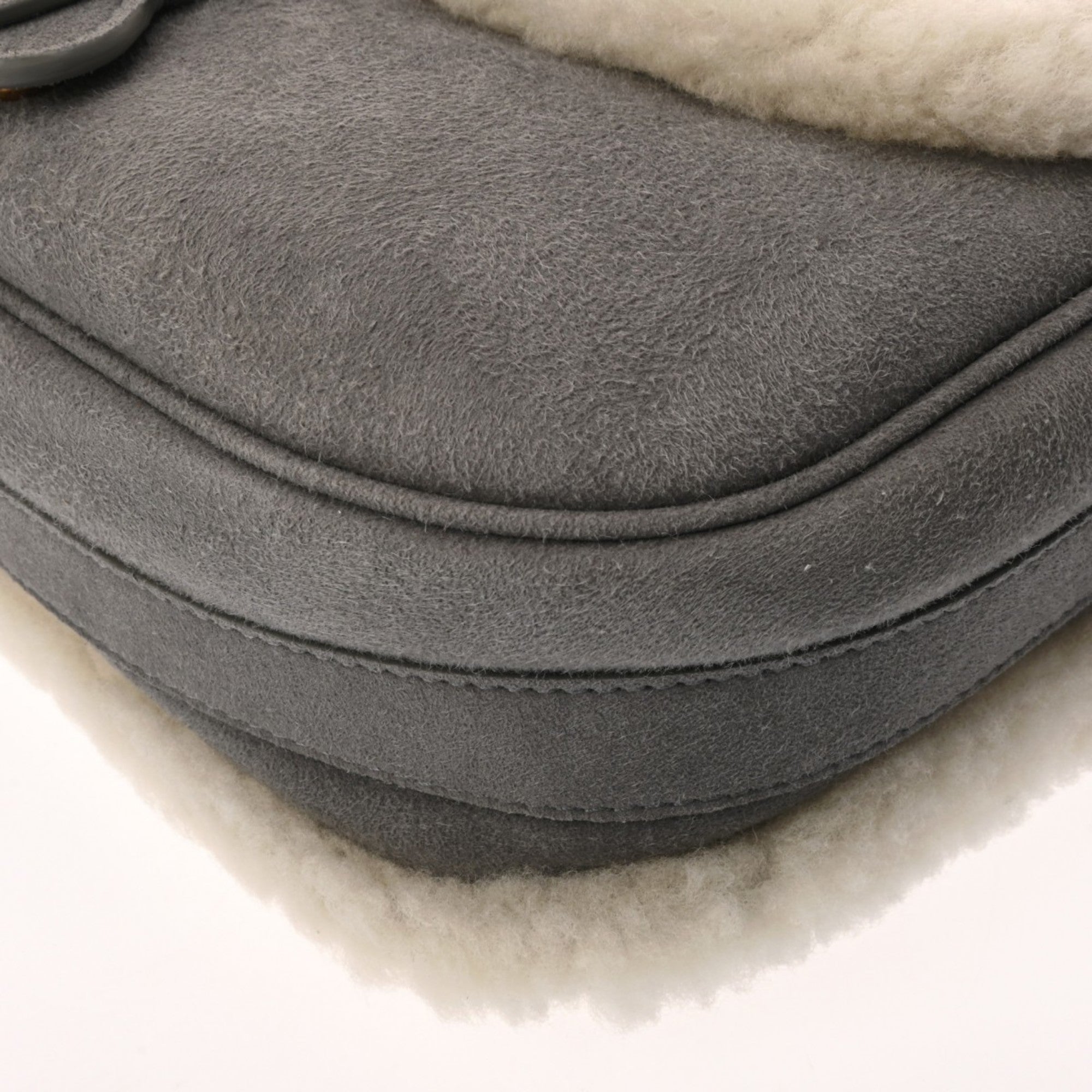 Christian Dior Gray Suede Leather Shoulder Bag ()