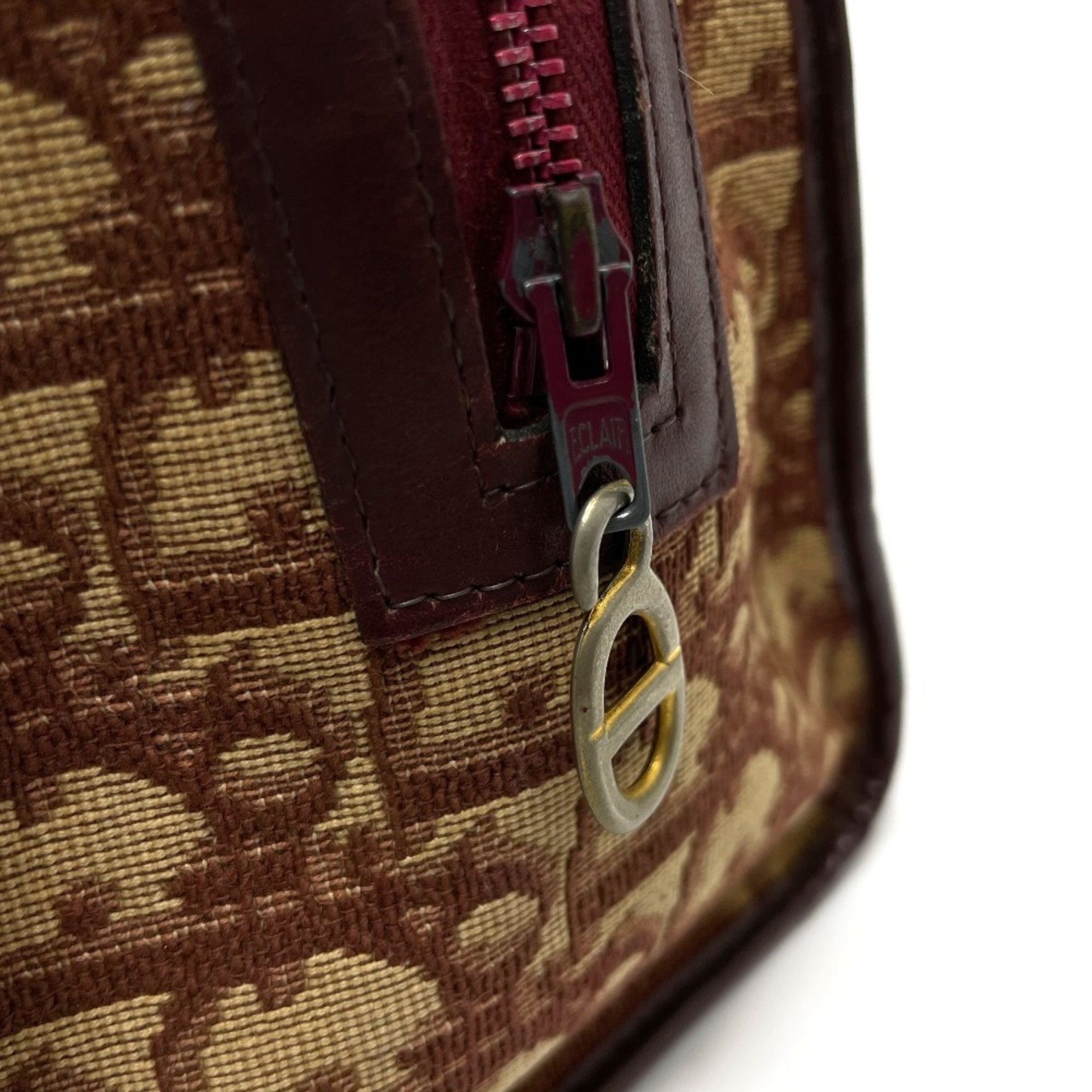 Christian Dior Bordeaux Pvc Leather Boston Bag Handbag ()