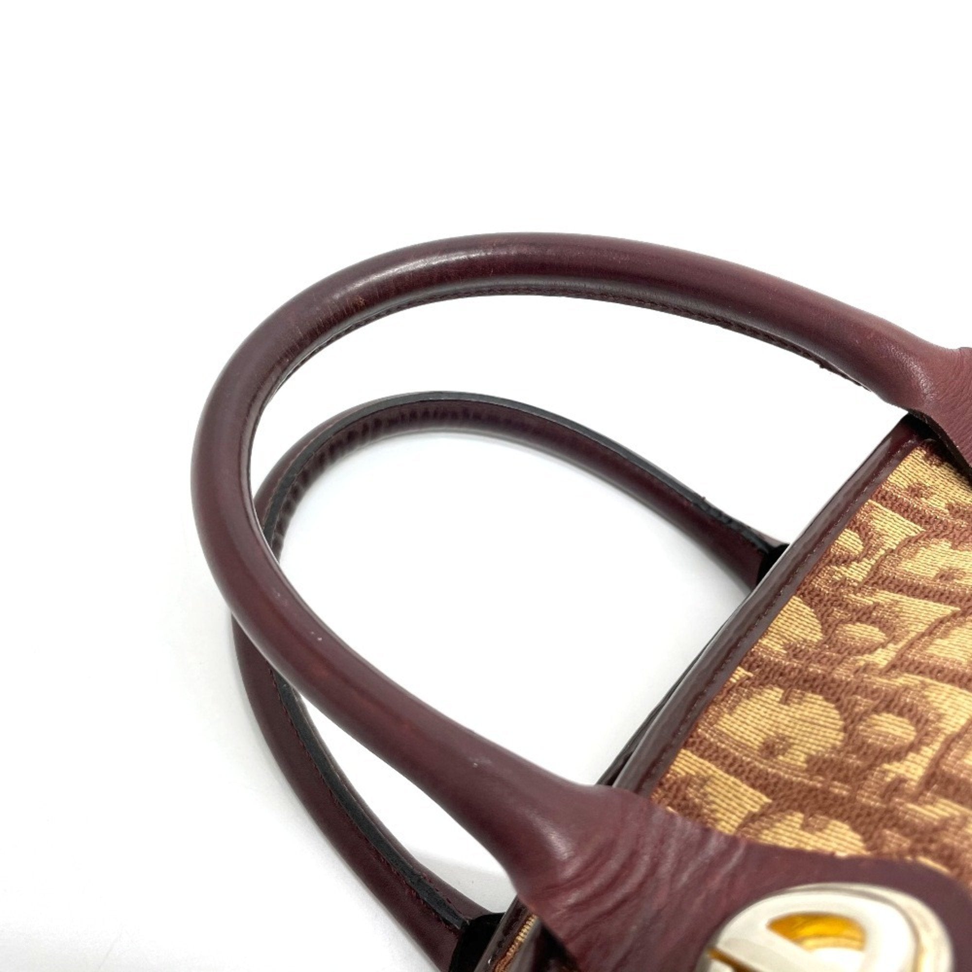 Christian Dior Bordeaux Pvc Leather Boston Bag Handbag ()