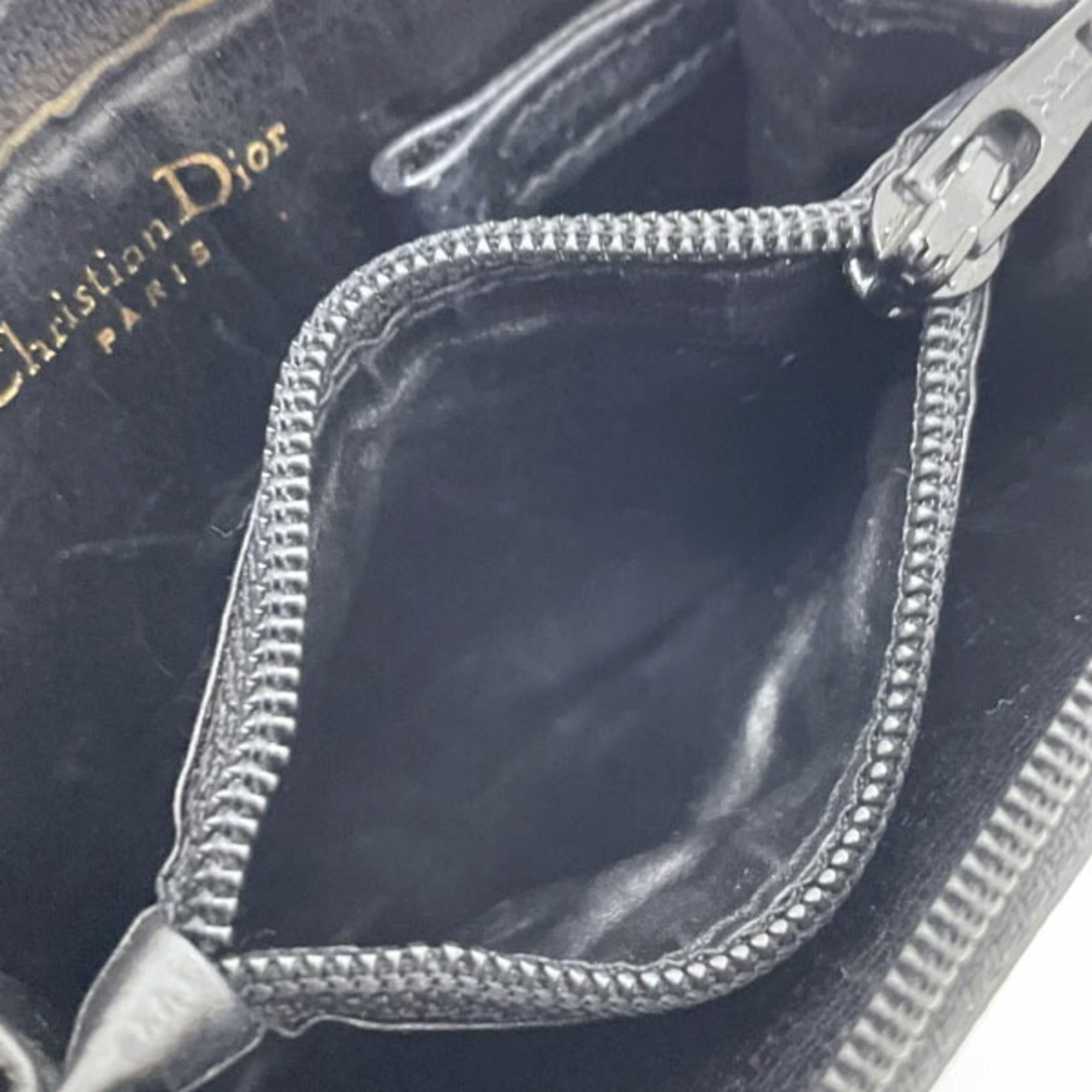 Christian Dior Black Leather Coin Purse/Coin Case ()