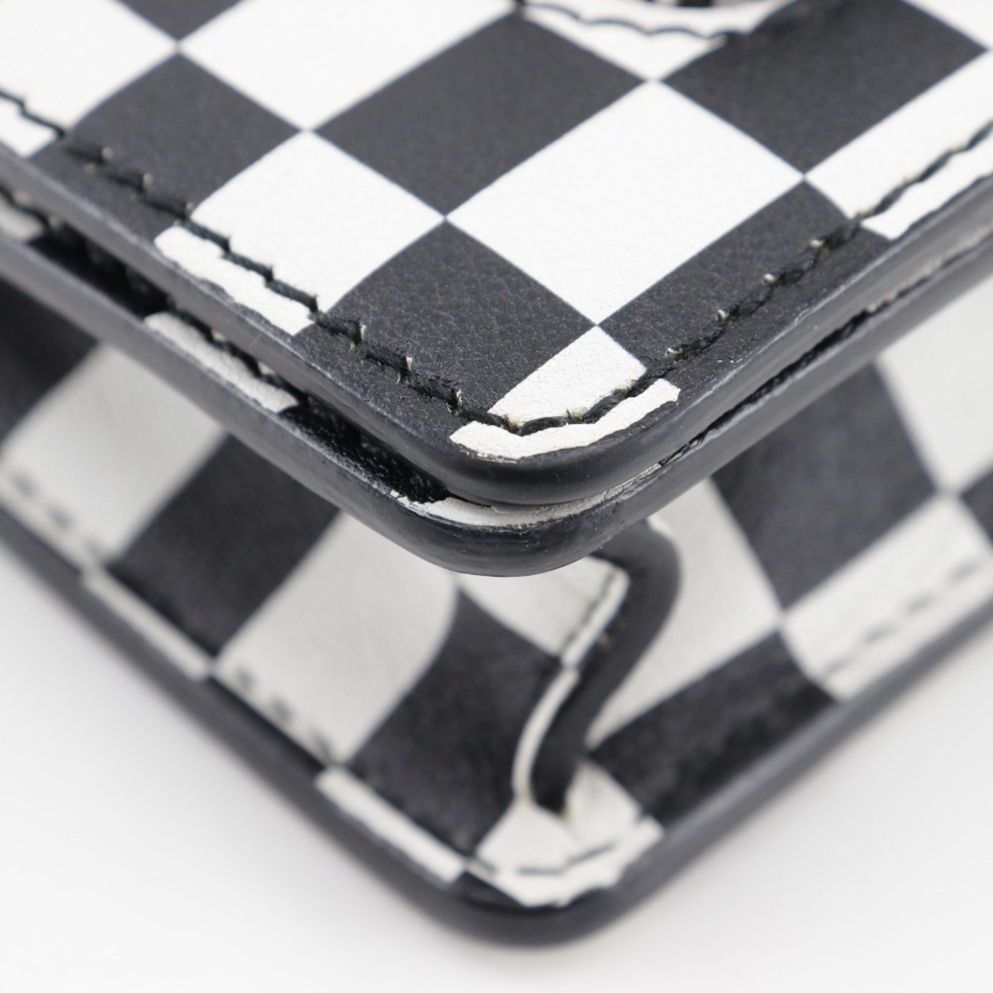 Christian Dior Black White Leather Shoulder Bag ()