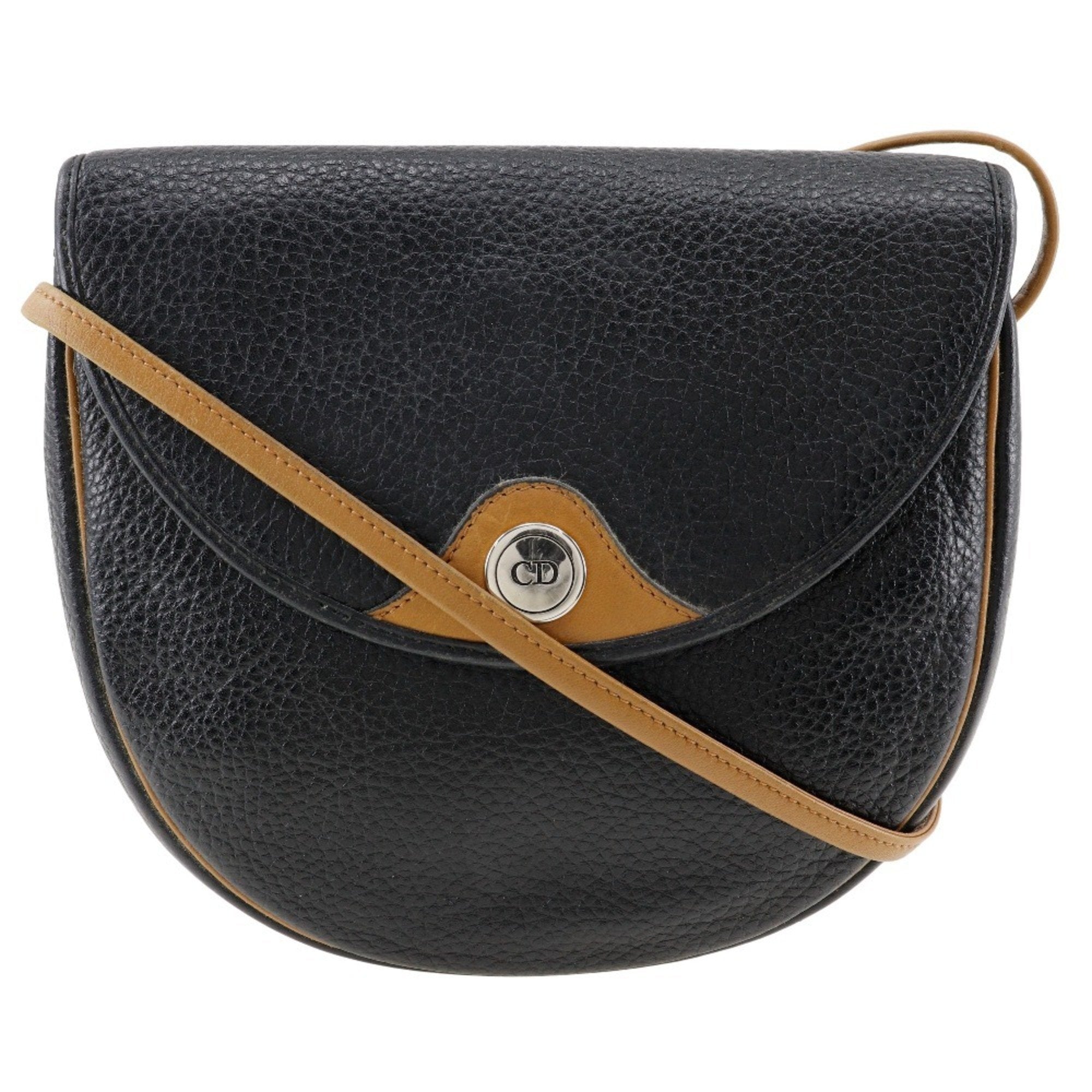 Christian Dior Black Leather Pochette Shoulder Bag ()