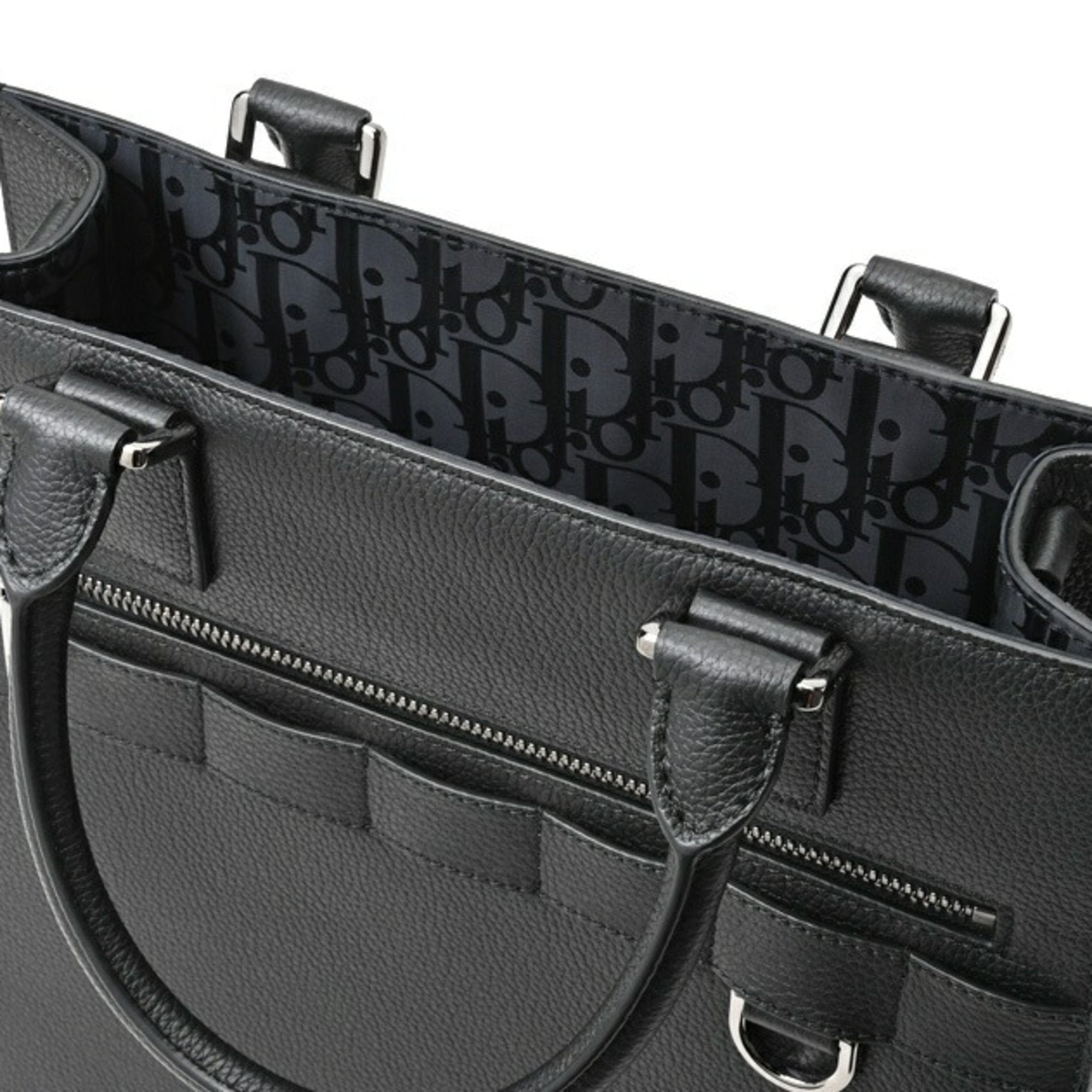 Christian Dior Black Leather Tote Bag ()