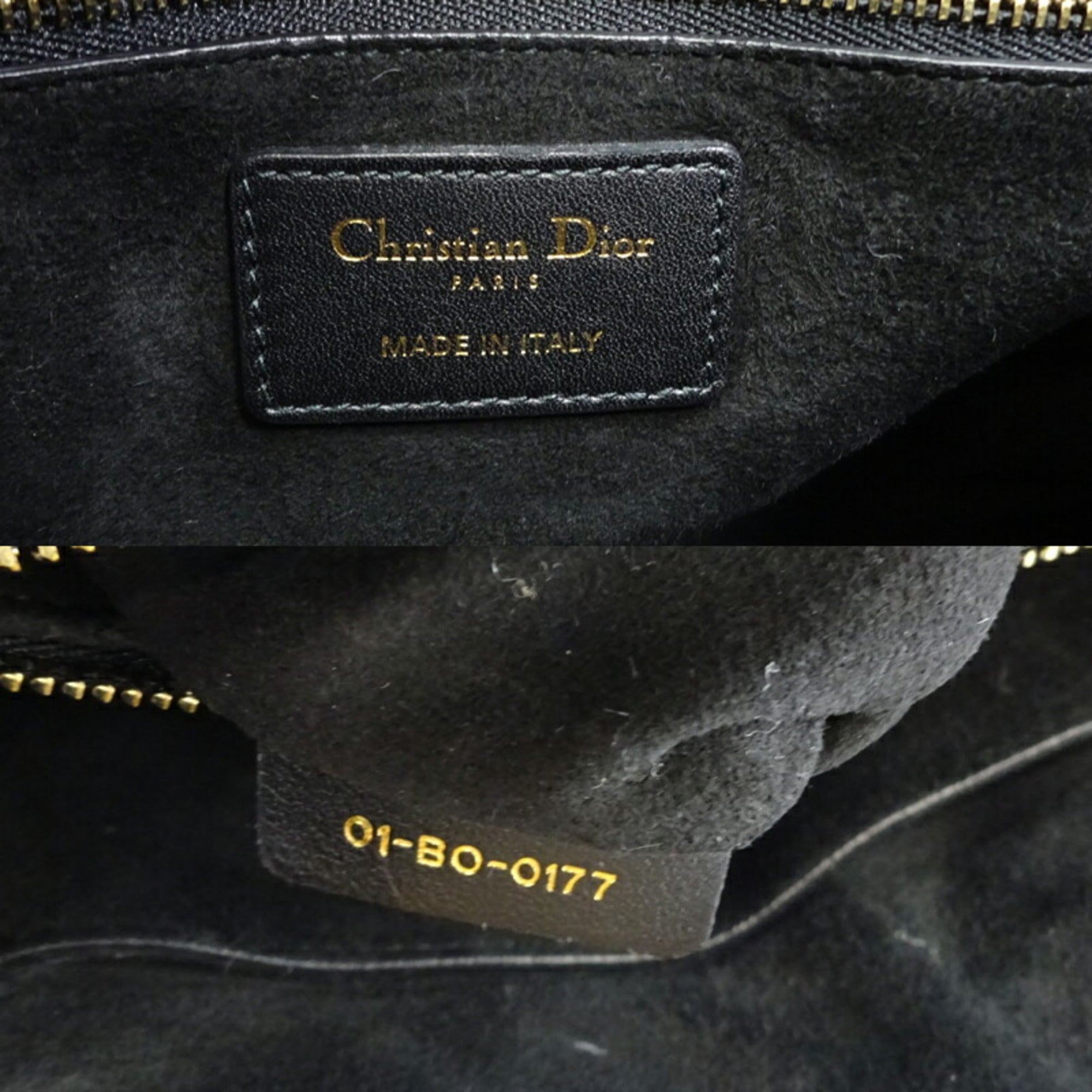 Christian Dior Lady Dior Black Leather Handbag ()