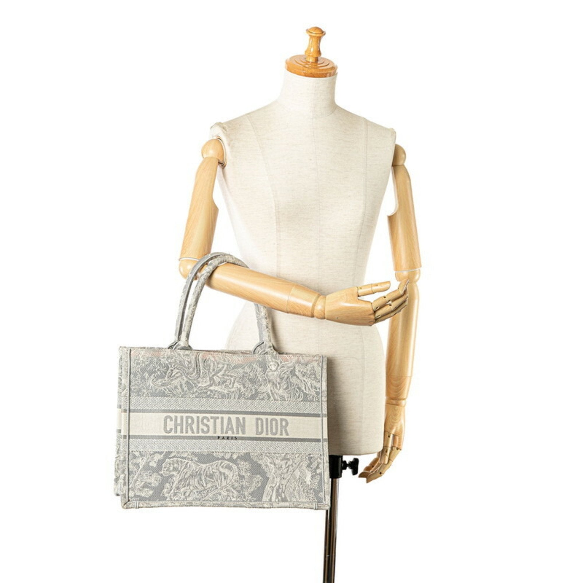 Christian Dior Trotter Gray Canvas Handbag Pochette Pouch Tote Bag ()