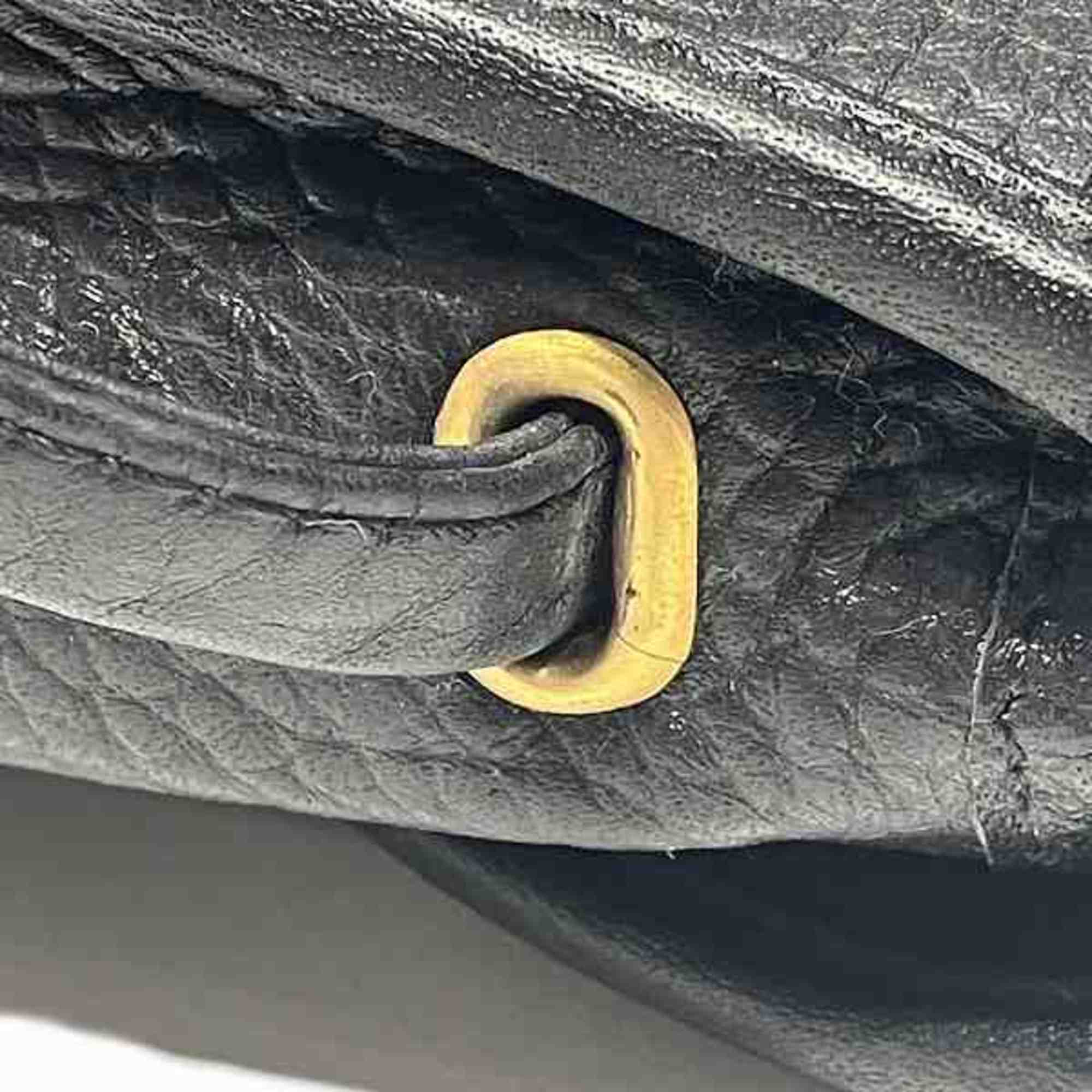 Christian Dior Black Leather Clutch Bag Shoulder Bag ()