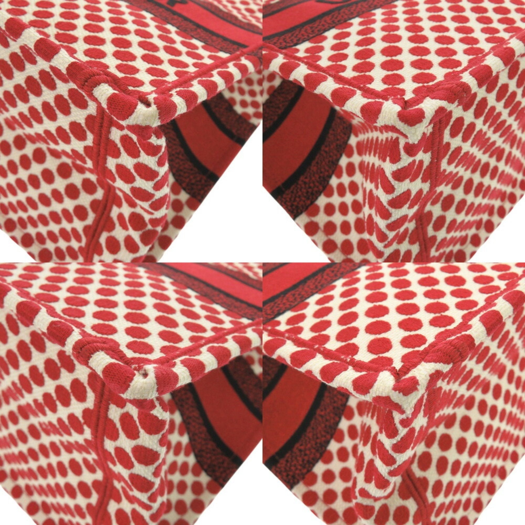 Christian Dior Red Color Canvas Tote Bag ()