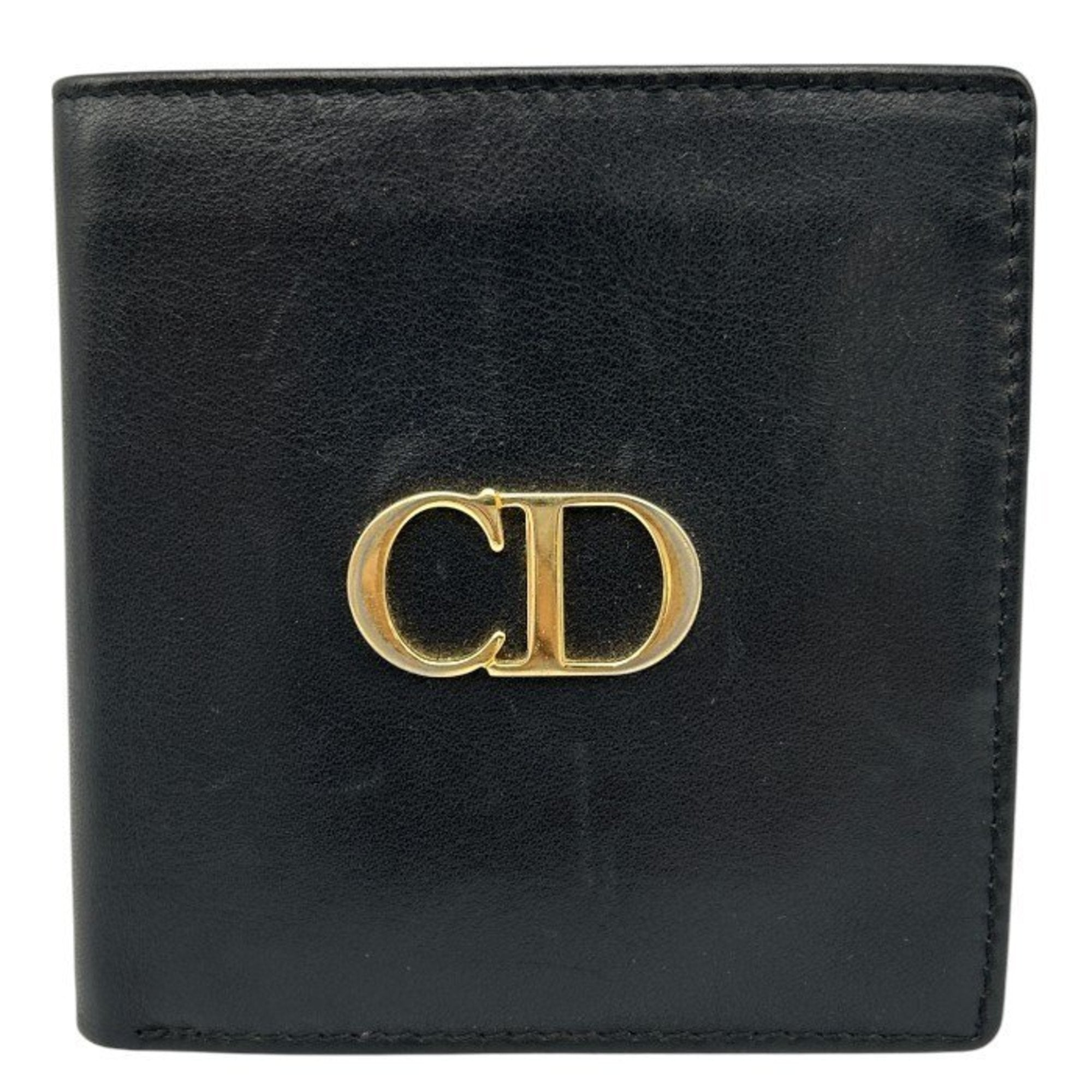 Christian Dior Black Red Color Leather Wallet (Bi-Fold) ()