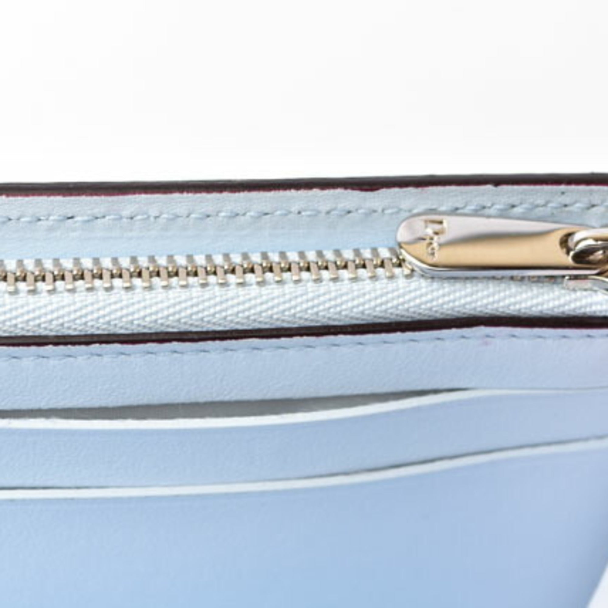 Christian Dior Diorissimo Light Blue Rose Pink Leather Long Wallet (Bi-Fold) ()
