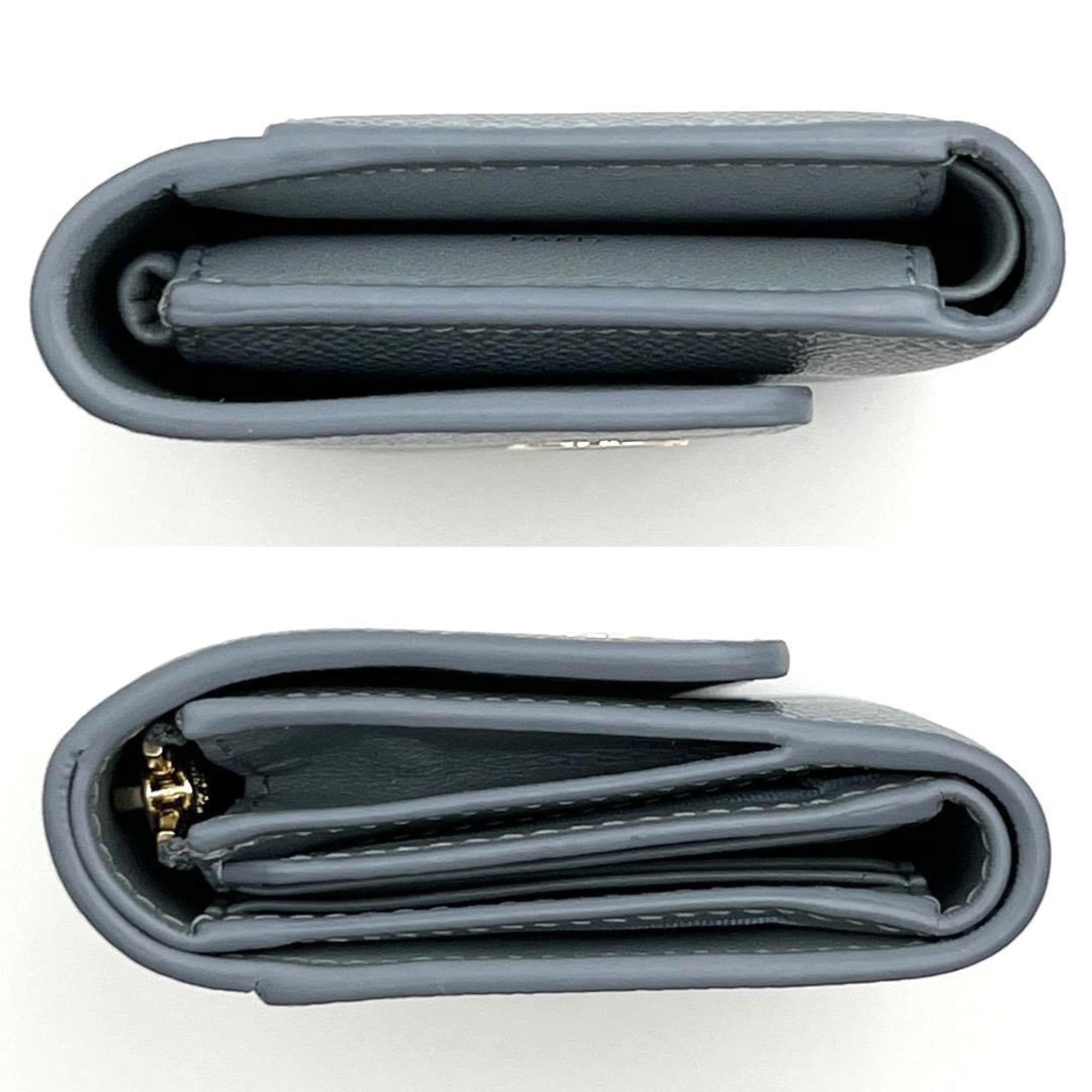 Christian Dior Blue Leather Wallet (Tri-Fold) ()