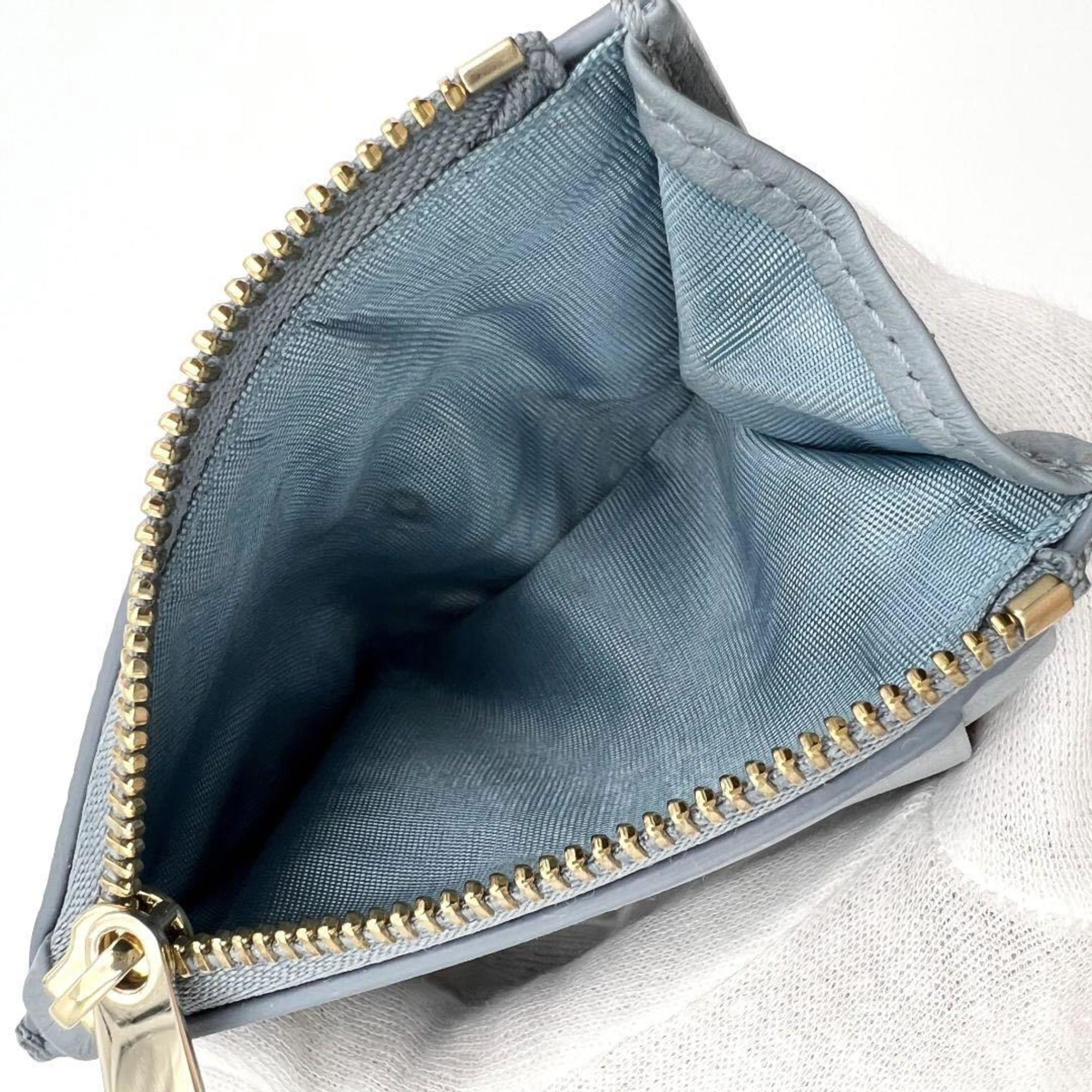 Christian Dior Blue Leather Wallet (Tri-Fold) ()