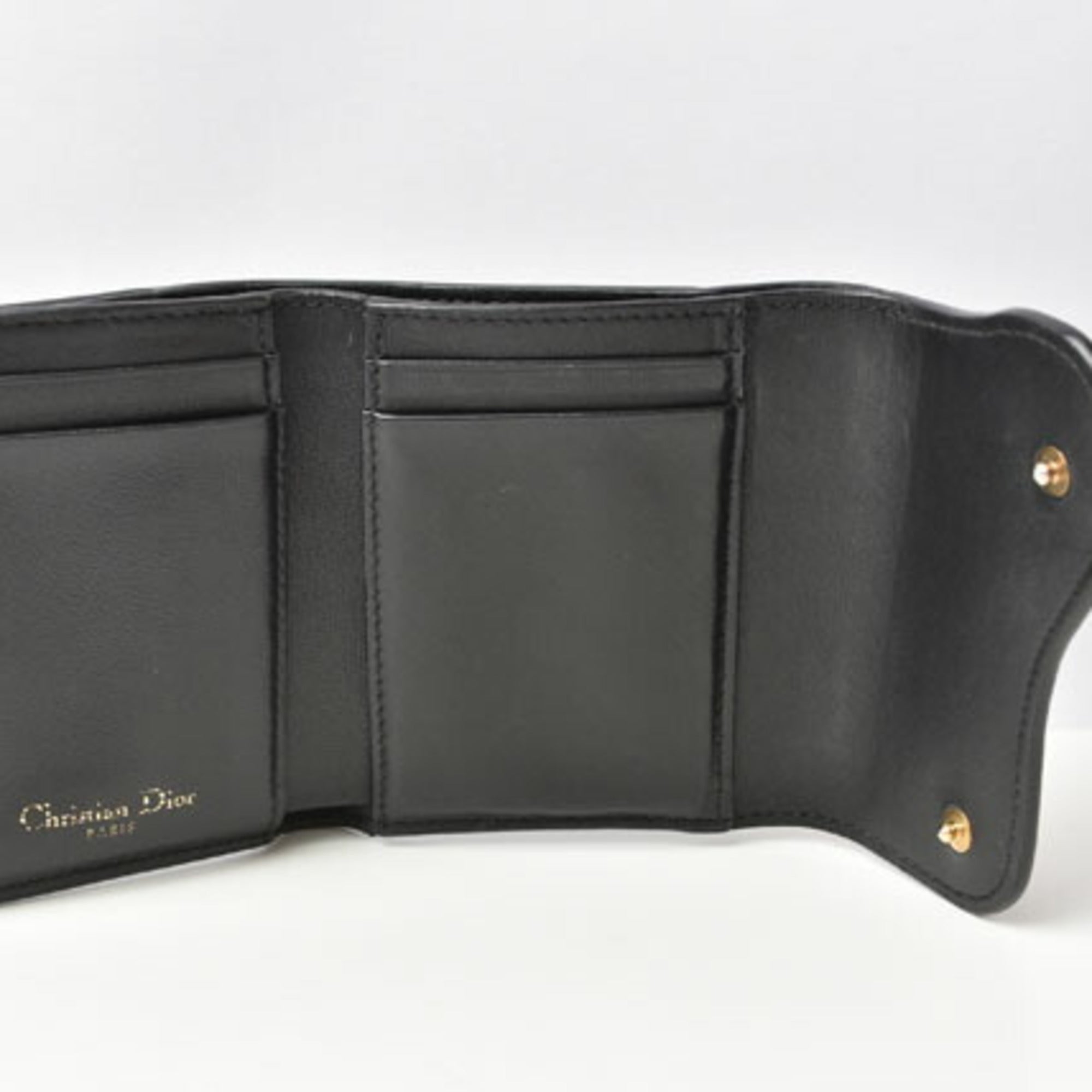 Christian Dior Navy Leather Wallet (Tri-Fold) ()