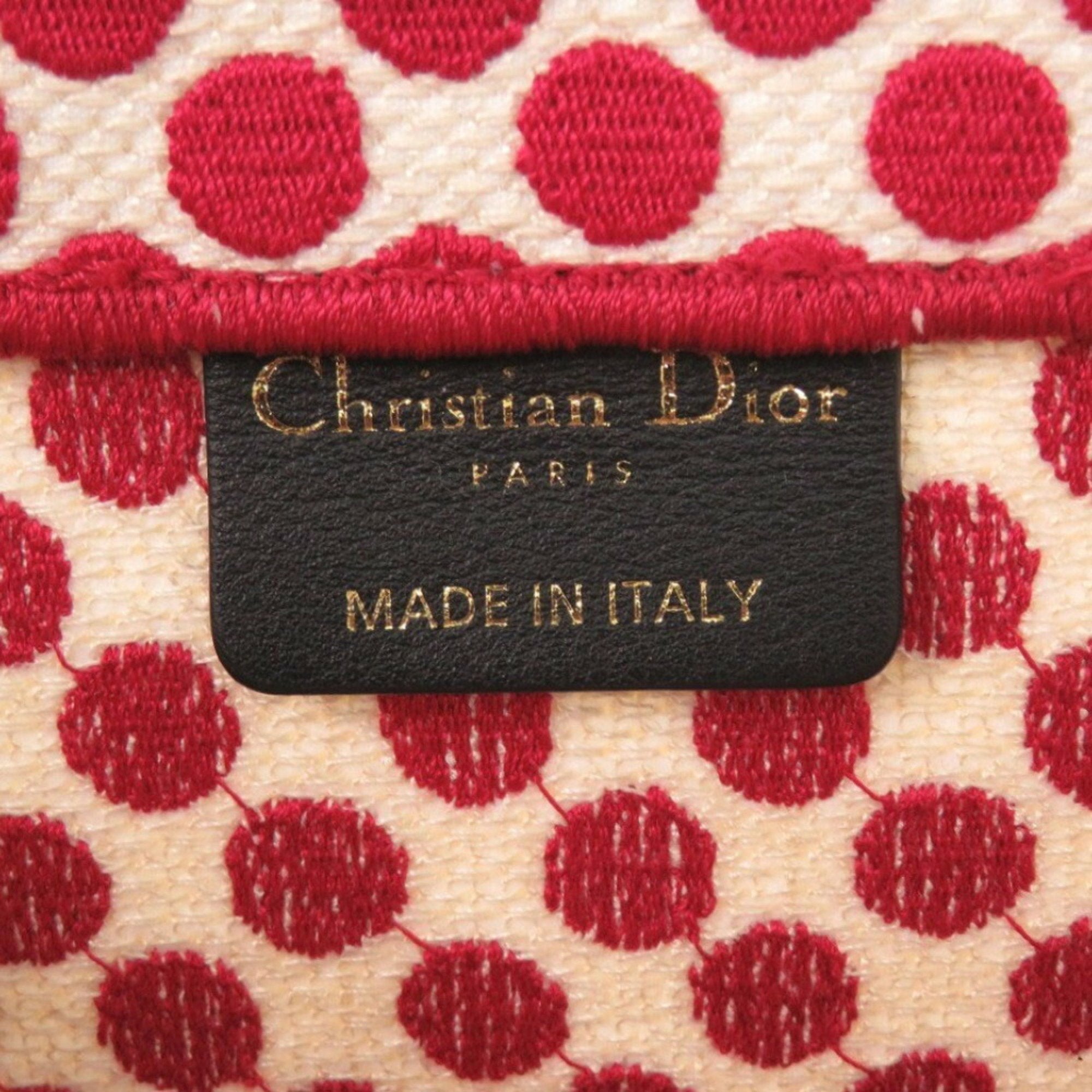 Christian Dior Red Color Canvas Tote Bag ()