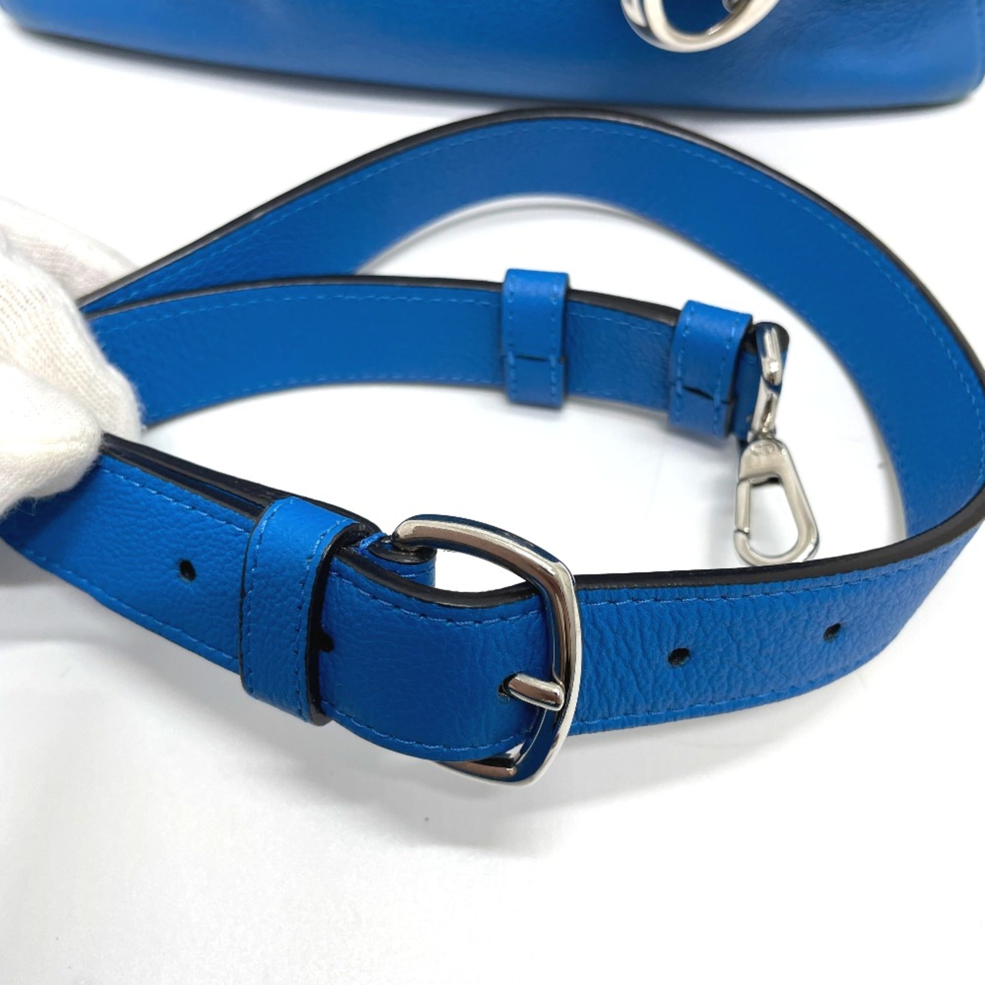 Christian Dior Blue Leather Tote Bag ()
