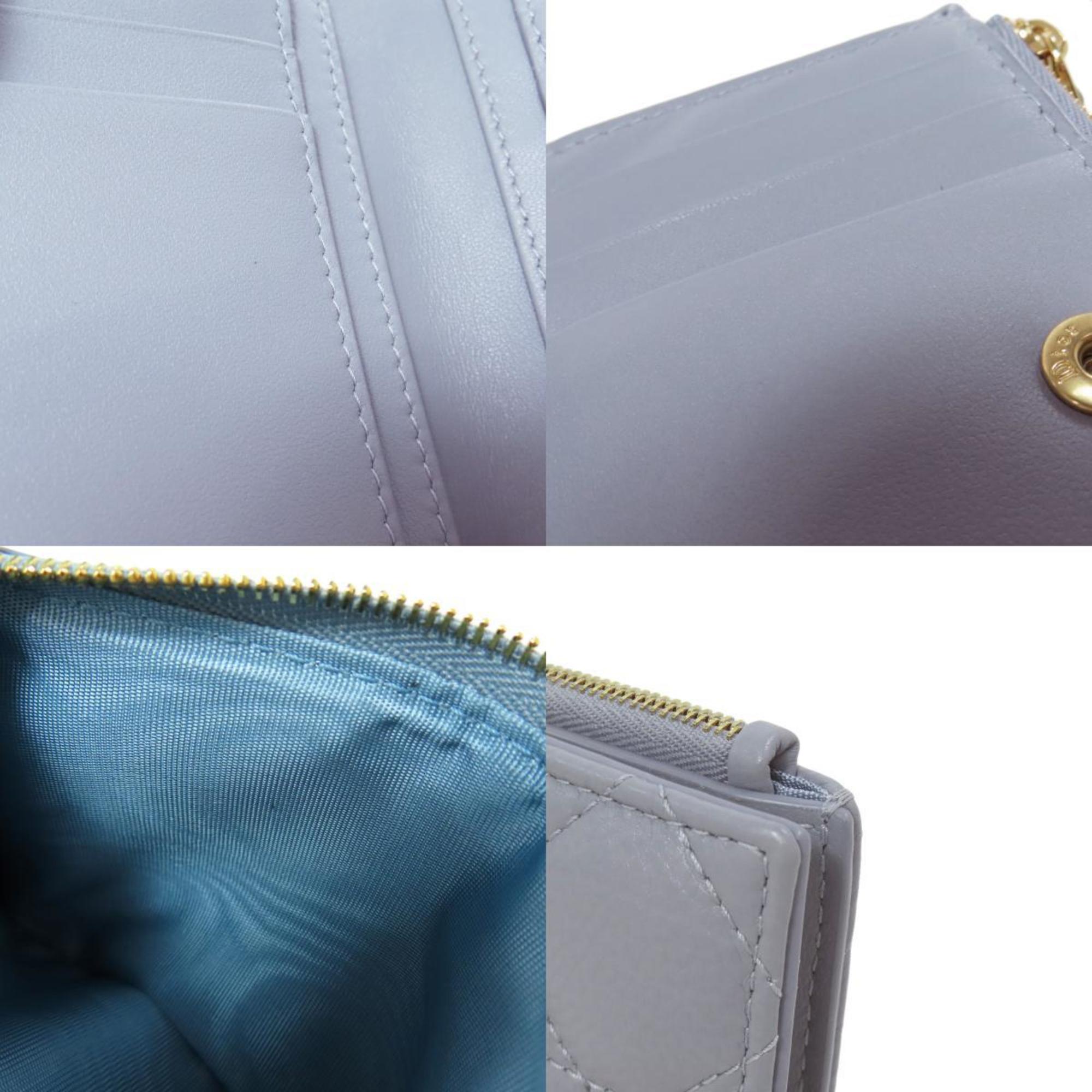 Christian Dior Light Blue Leather Wallet (Bi-Fold) ()
