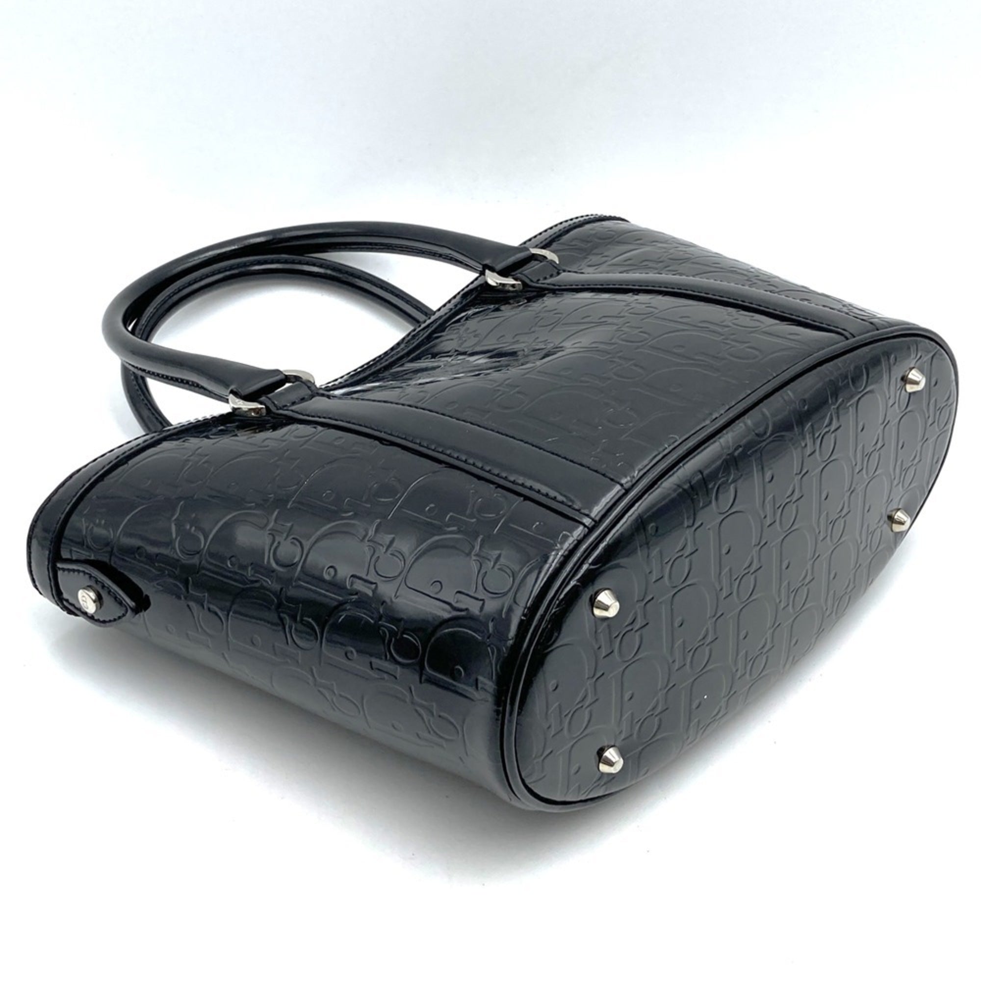 Christian Dior Black Leather Handbag Tote Bag ()