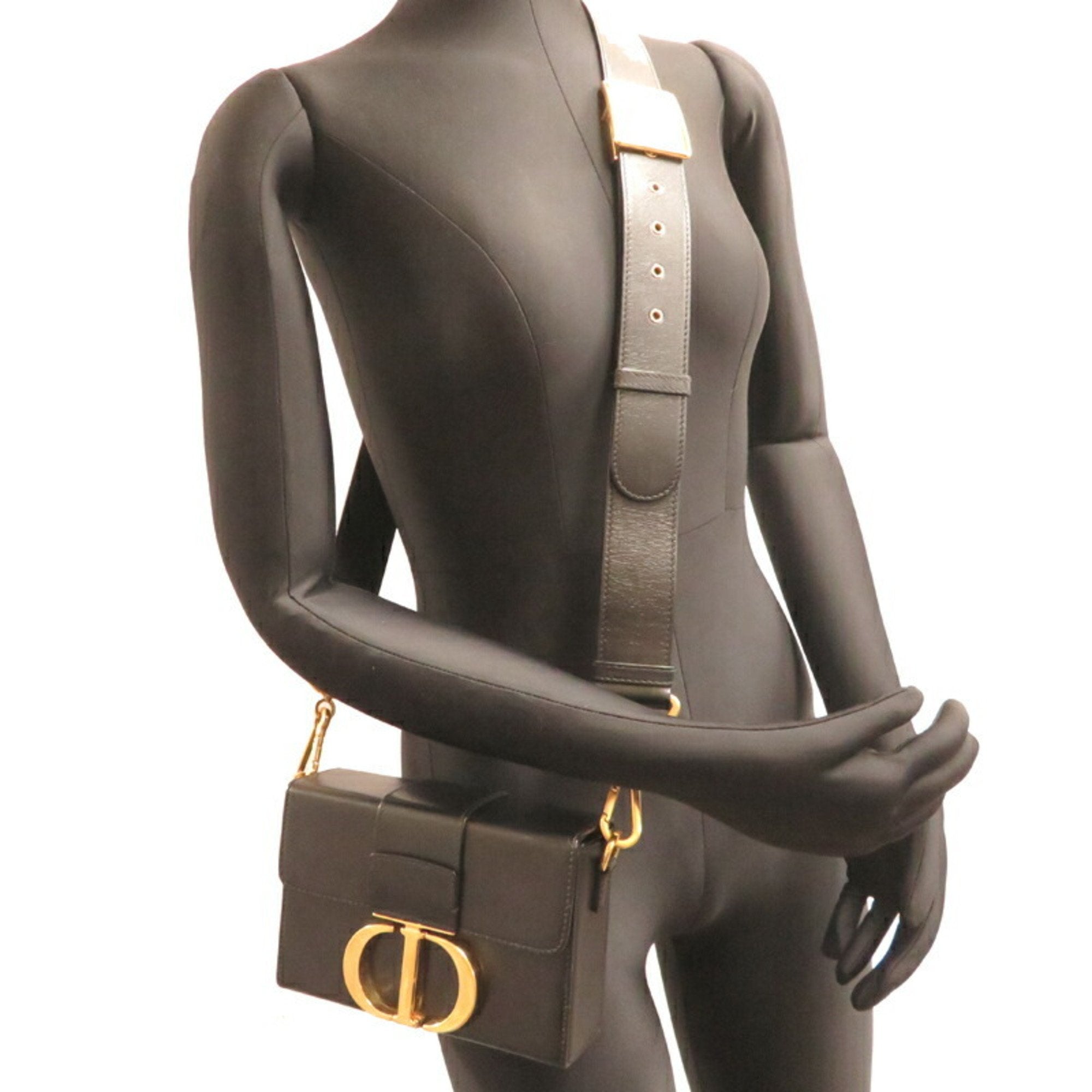 Christian Dior Black Leather Shoulder Bag ()