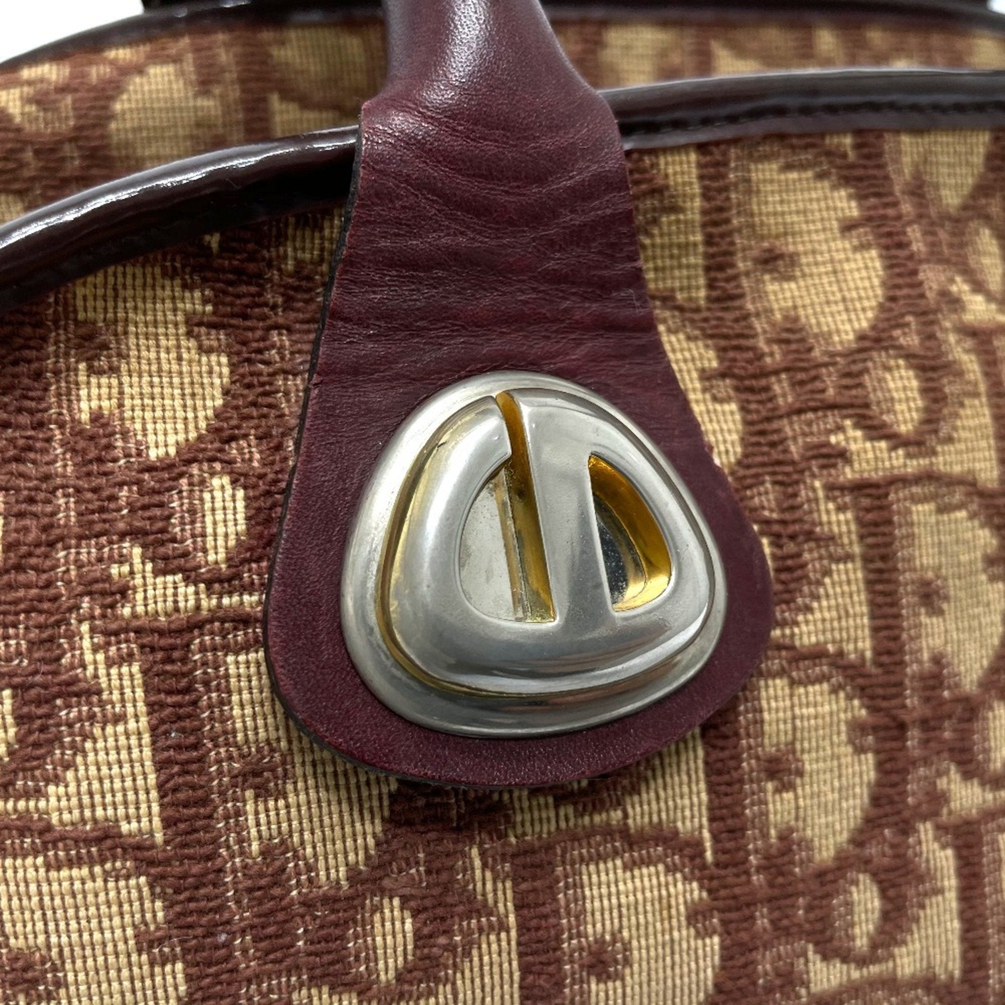 Christian Dior Bordeaux Pvc Leather Boston Bag Handbag ()