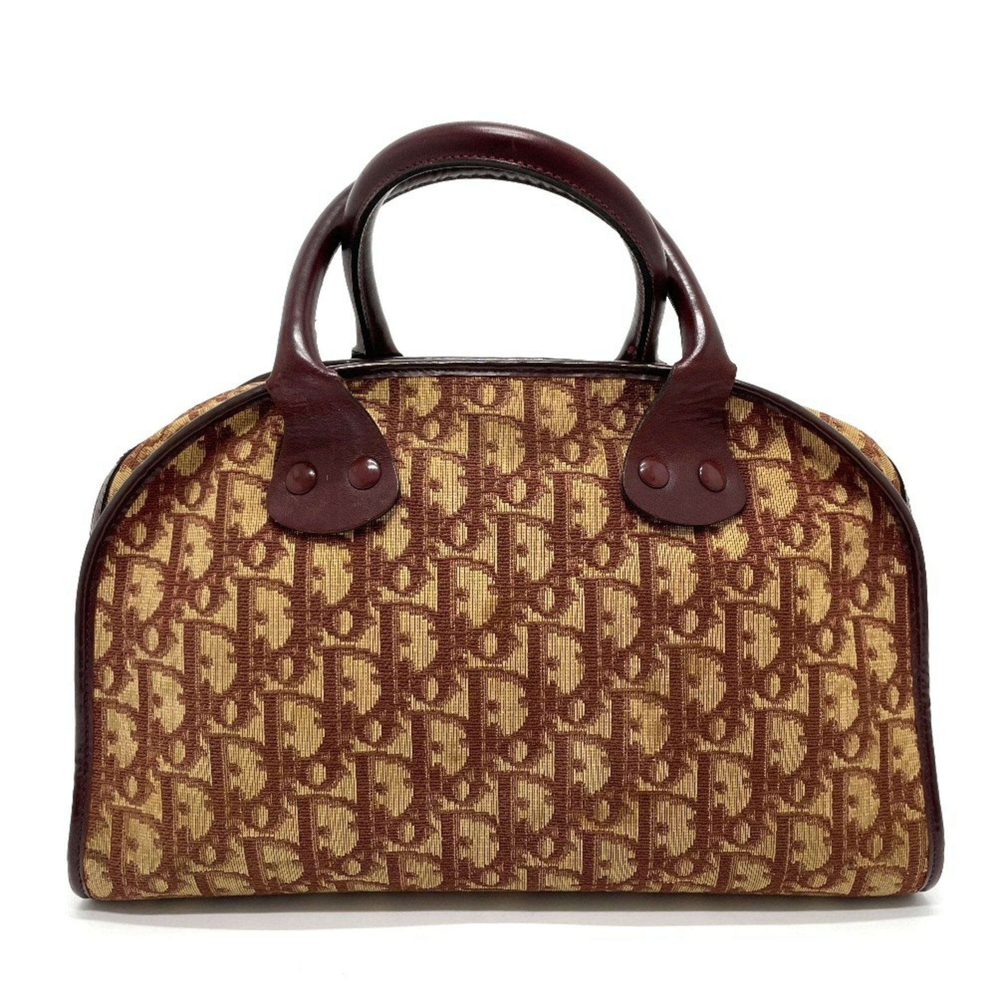 Christian Dior Bordeaux Pvc Leather Boston Bag Handbag ()