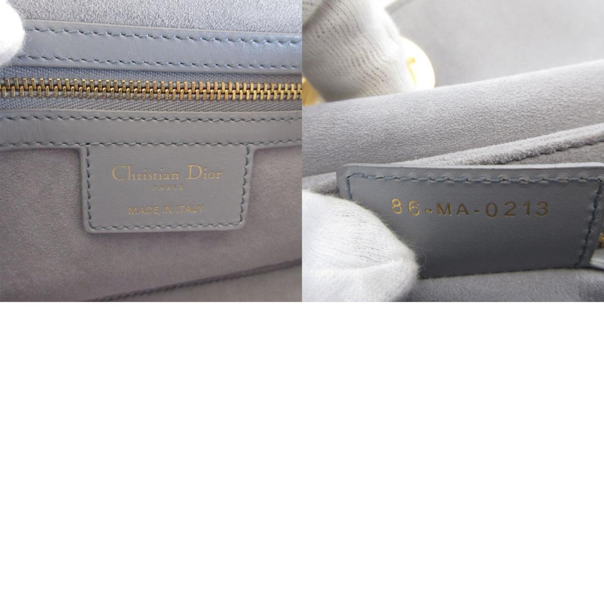 Christian Dior Gray Leather Shoulder Bag ()