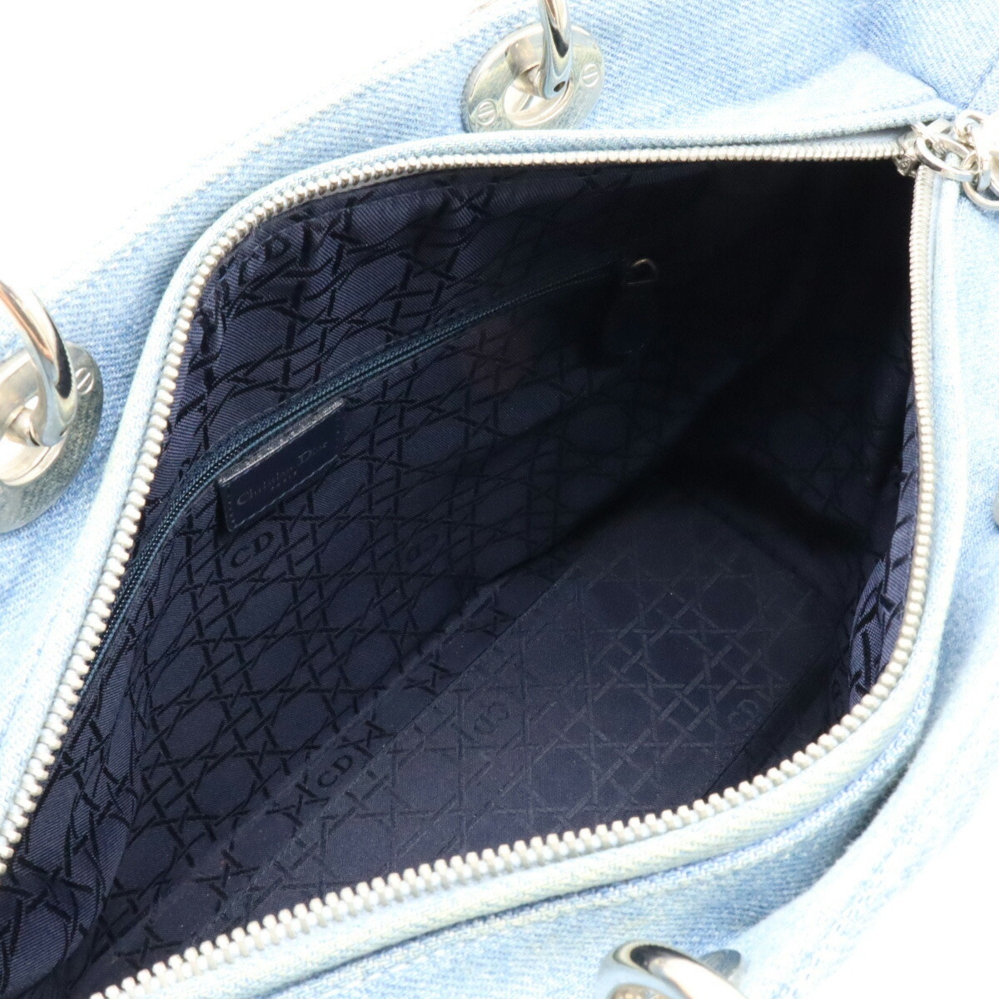 Christian Dior Clear Light Blue Denim Plastic Handbag Shoulder Bag ()